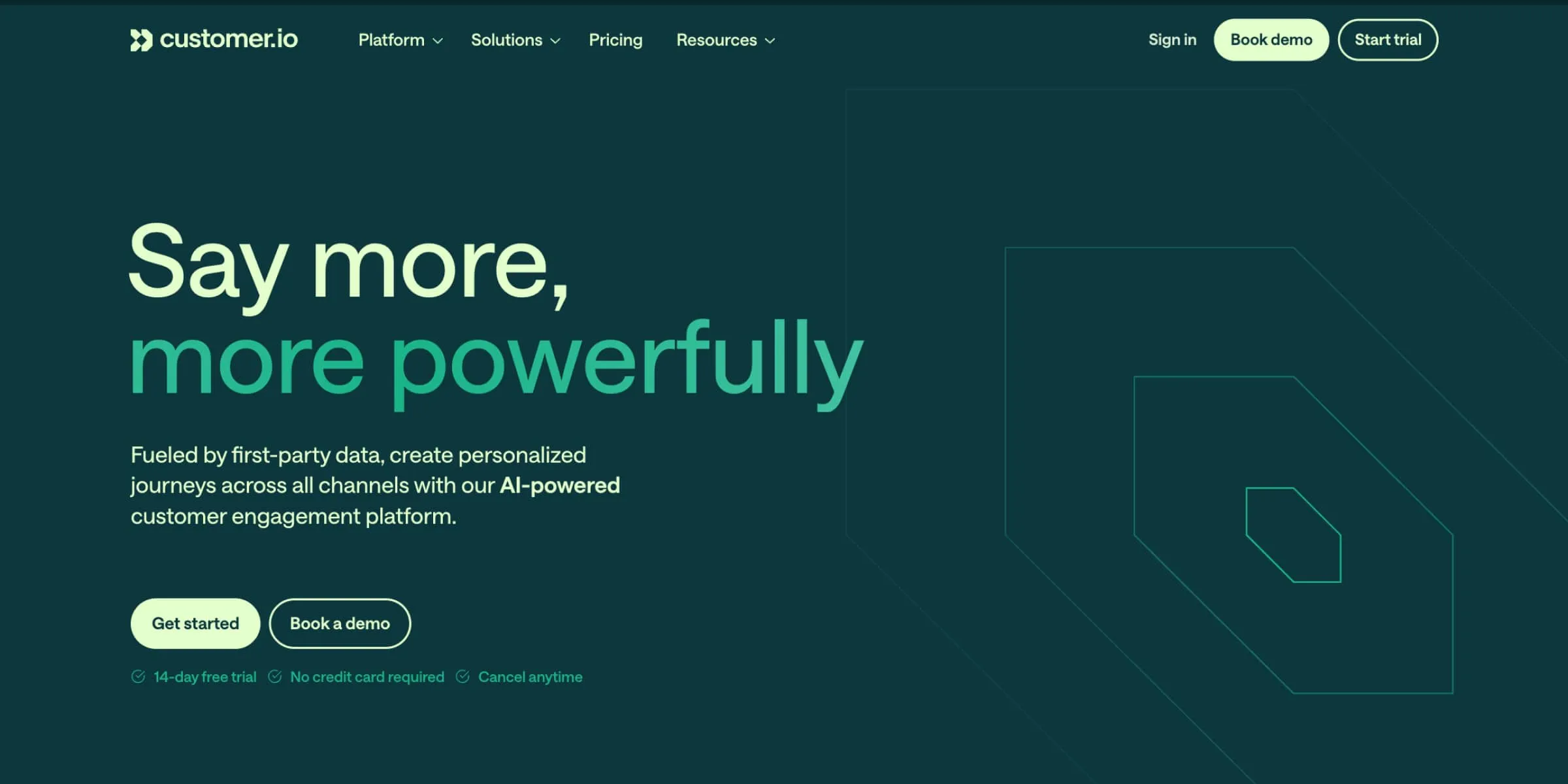 Customer.io homepage