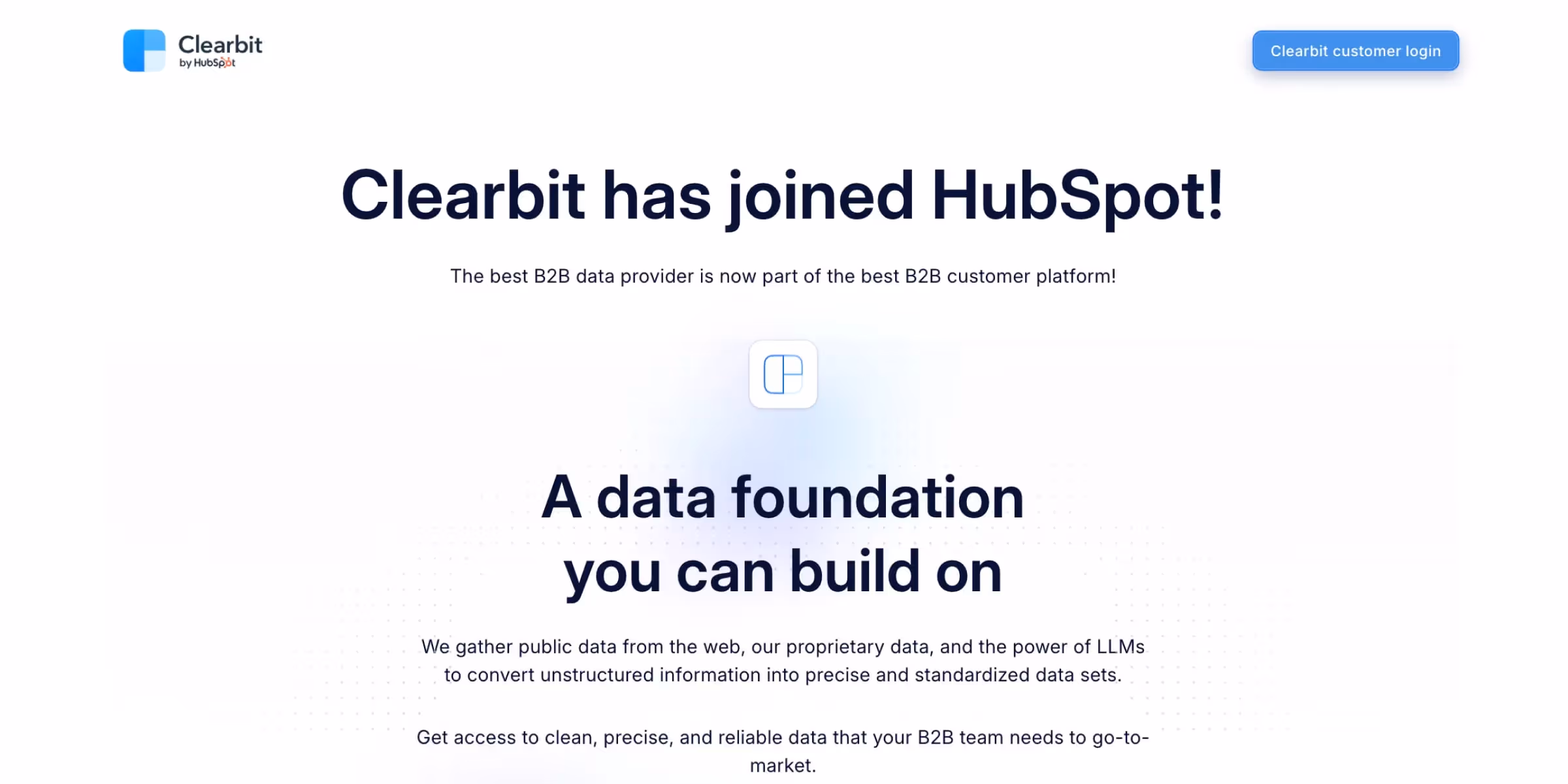 Clearbit homepage