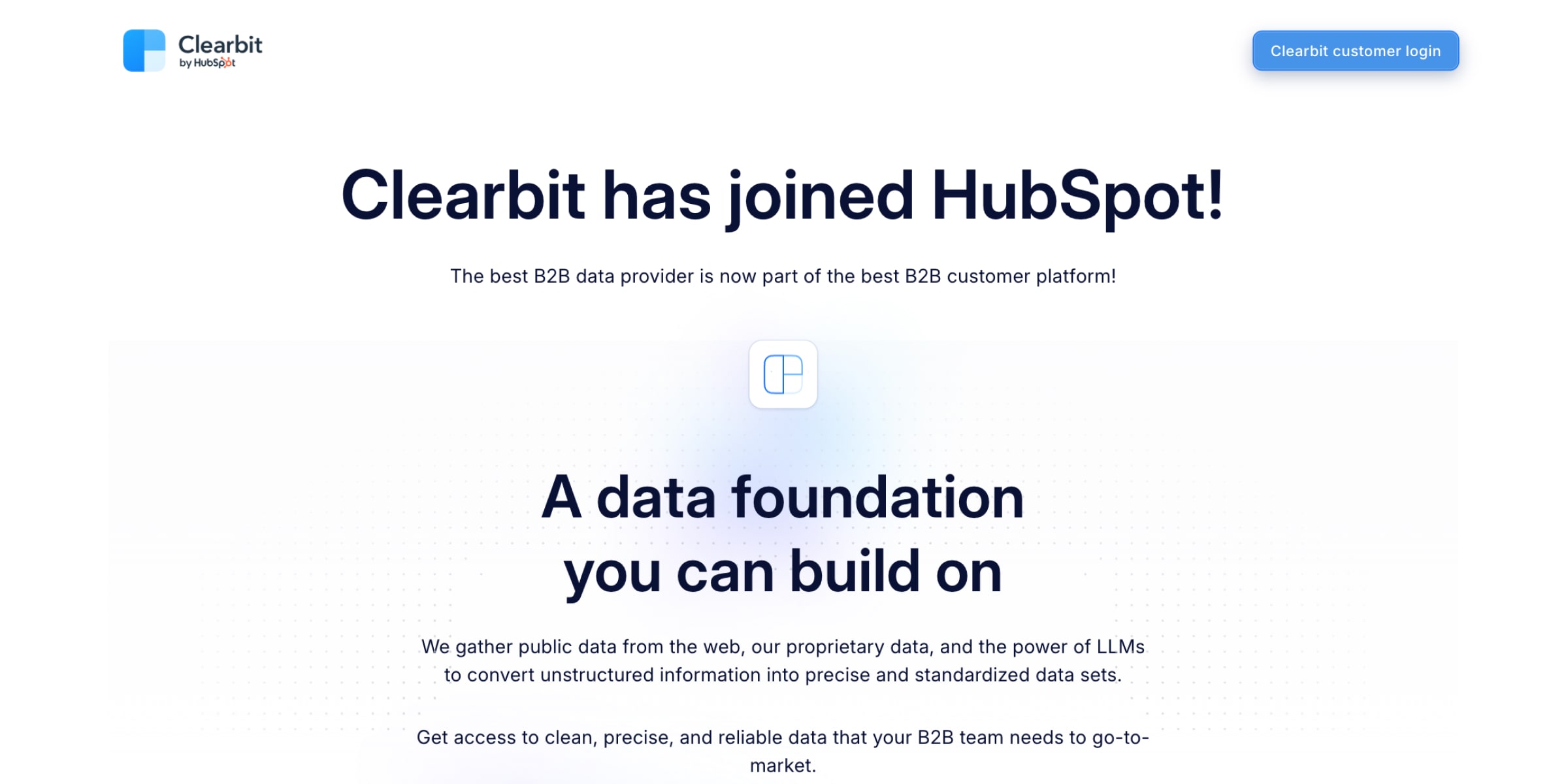 Clearbit homepage