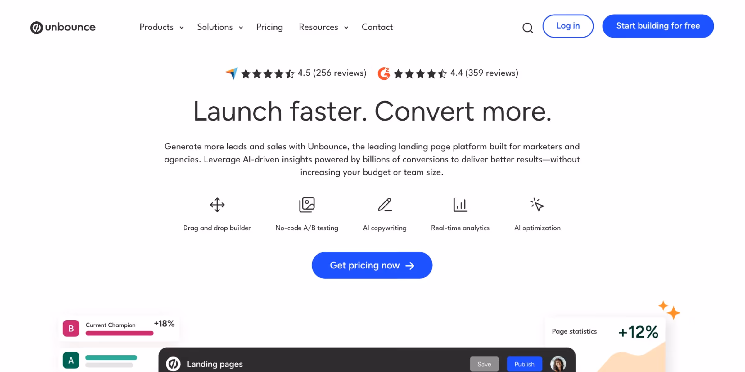 Unbounce homepage