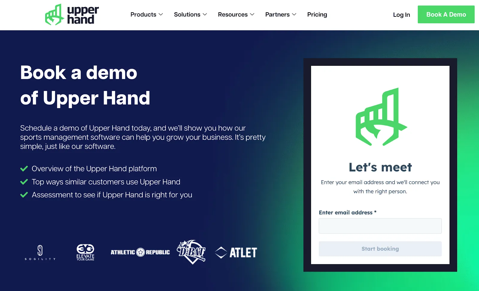 The original page with the multi-step form