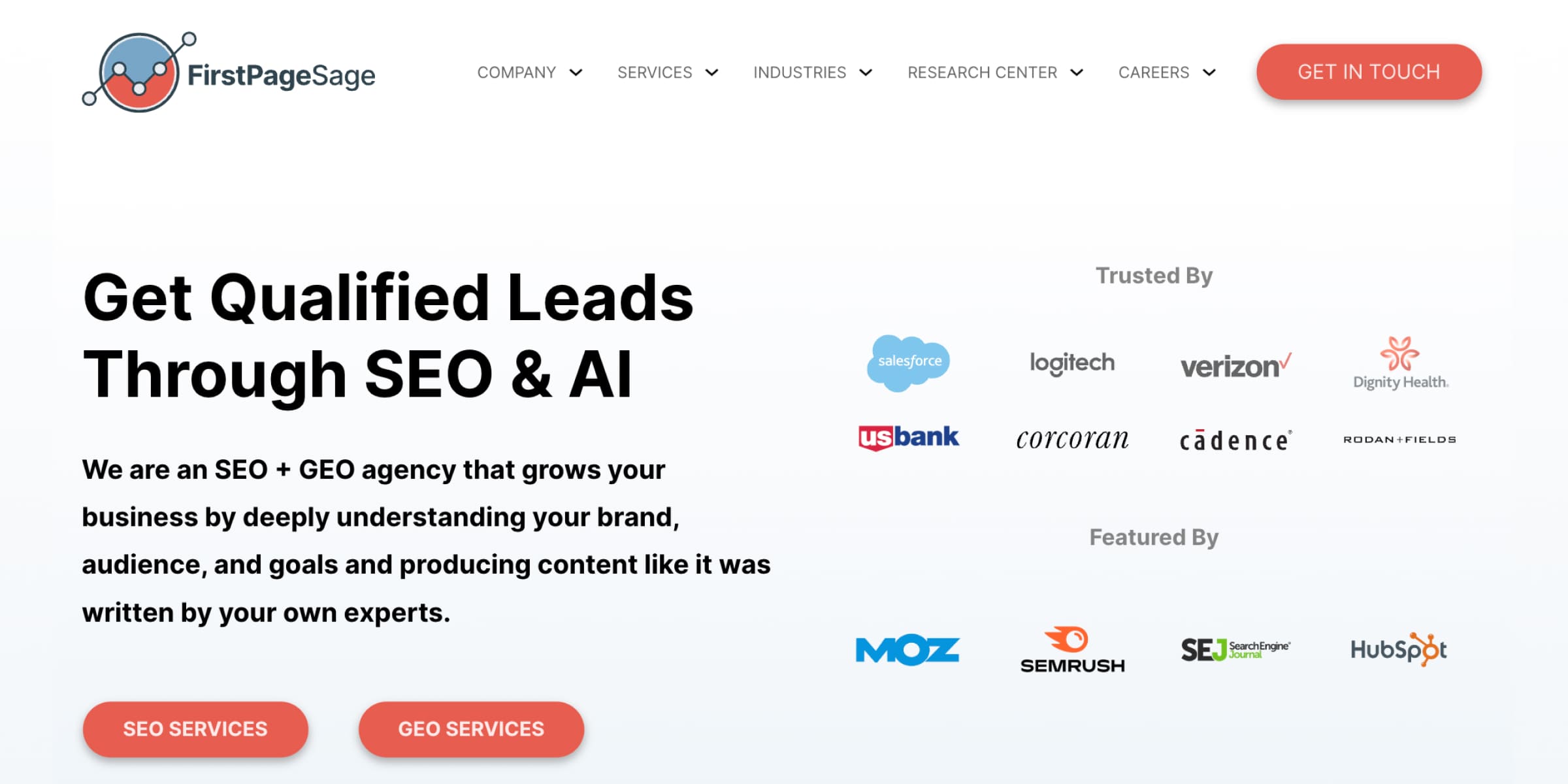 First Page SEO homepage