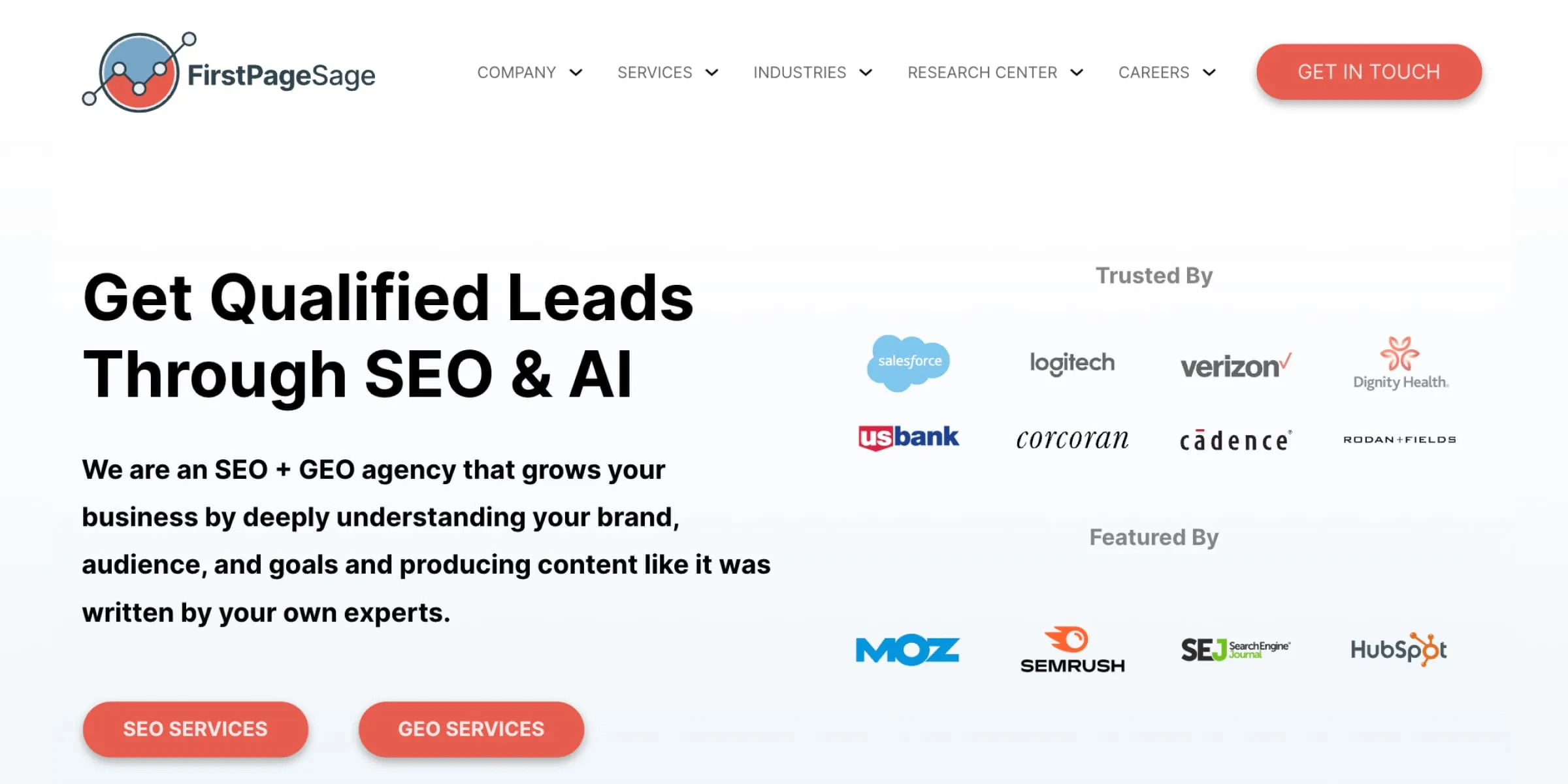 First Page SEO homepage