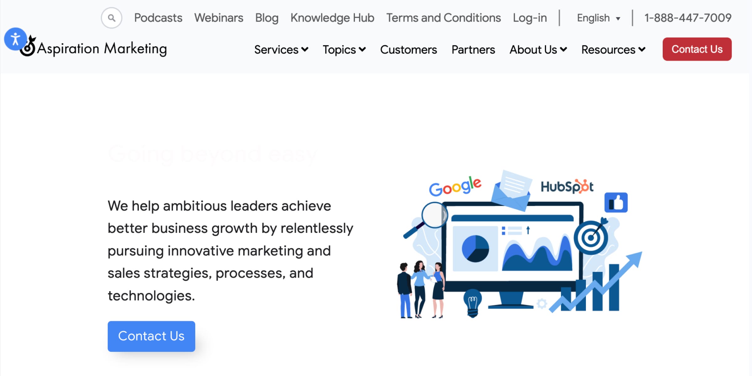 Aspiration Marketing homepage