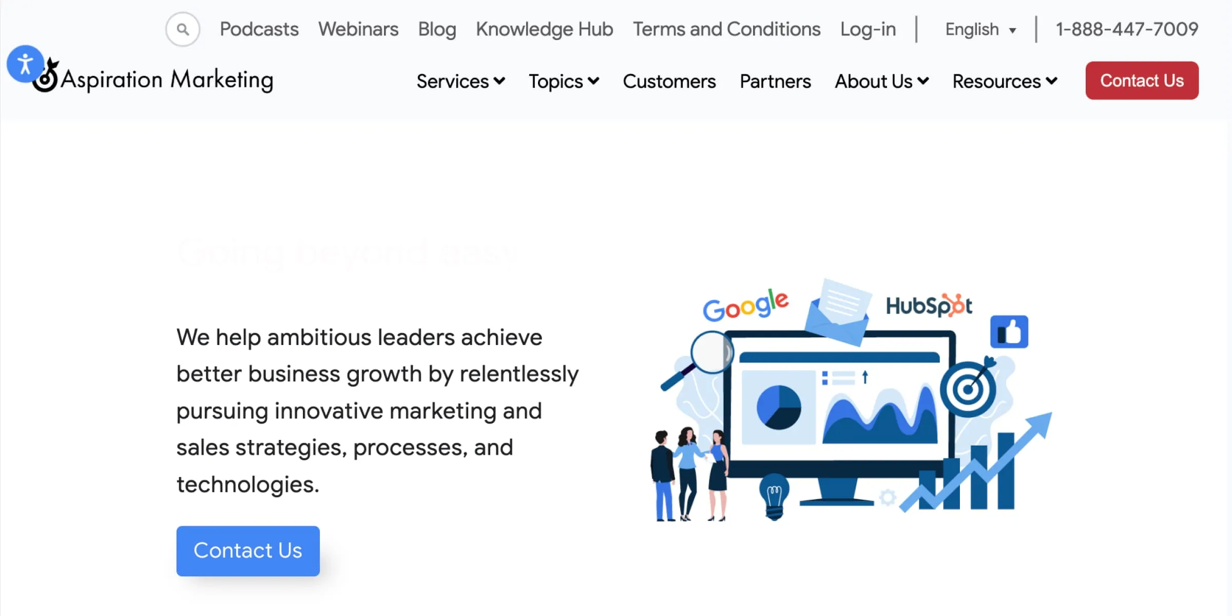 Aspiration Marketing homepage