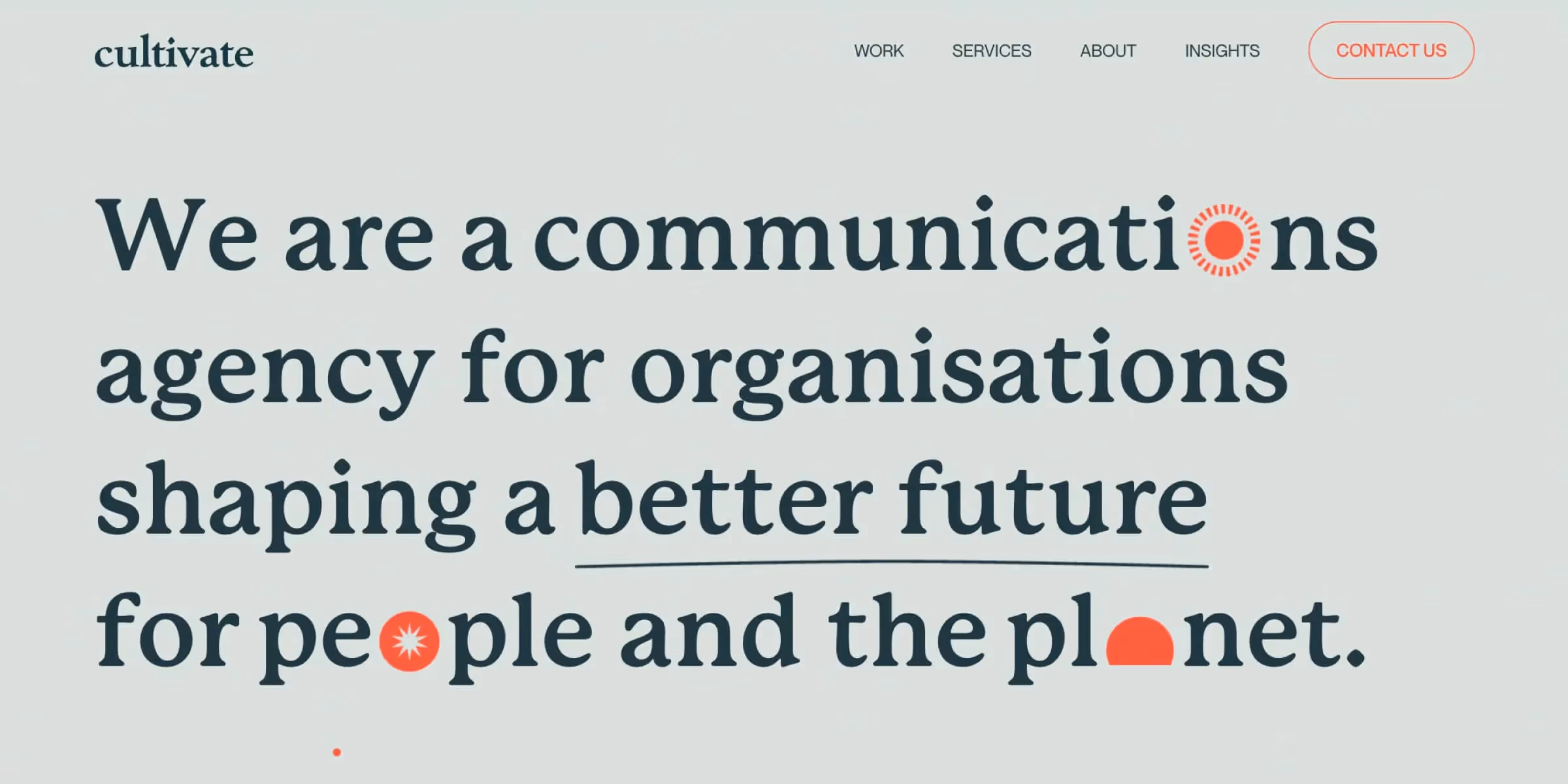 Cultivate Communications homepage