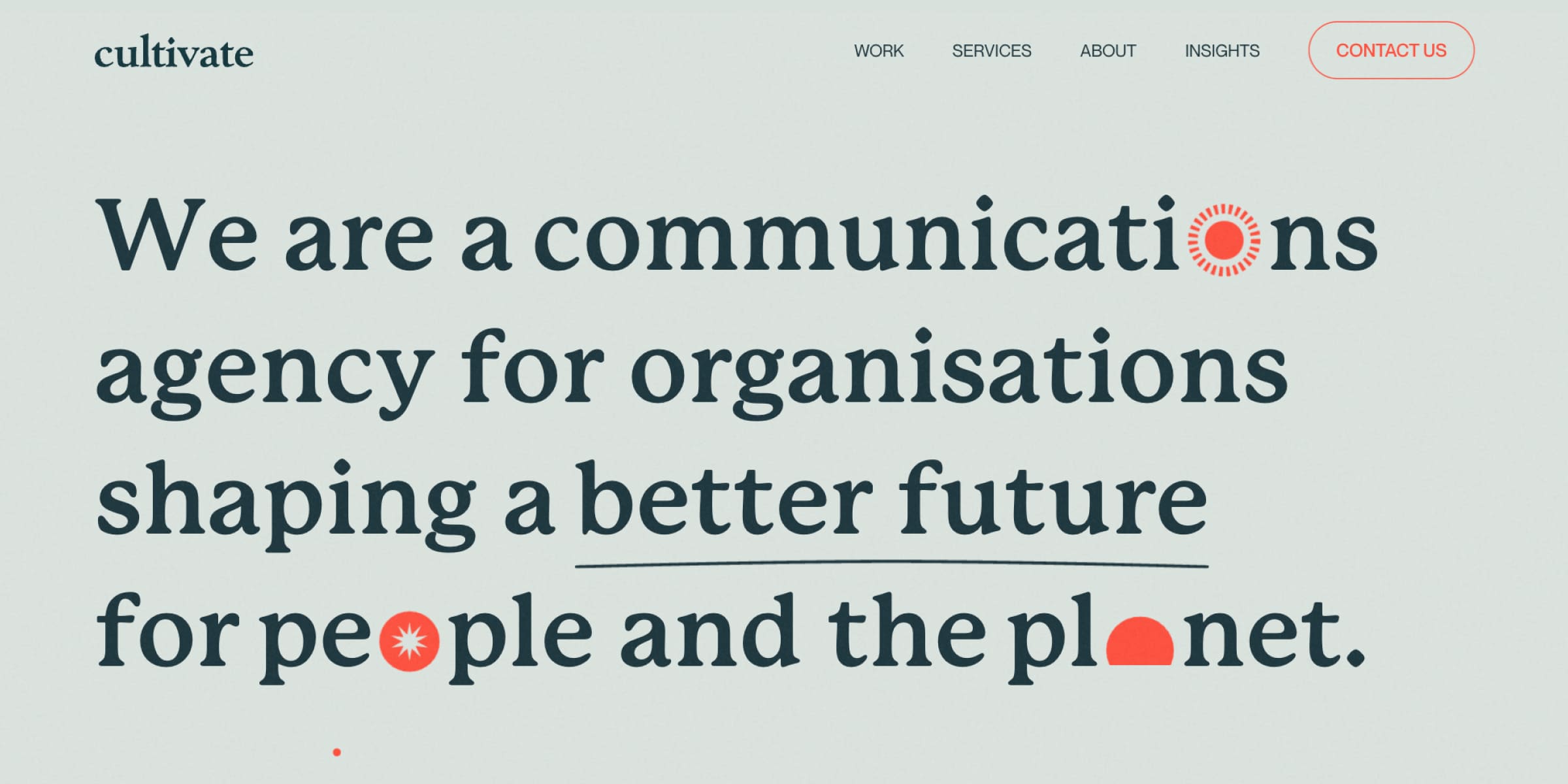 Cultivate Communications homepage