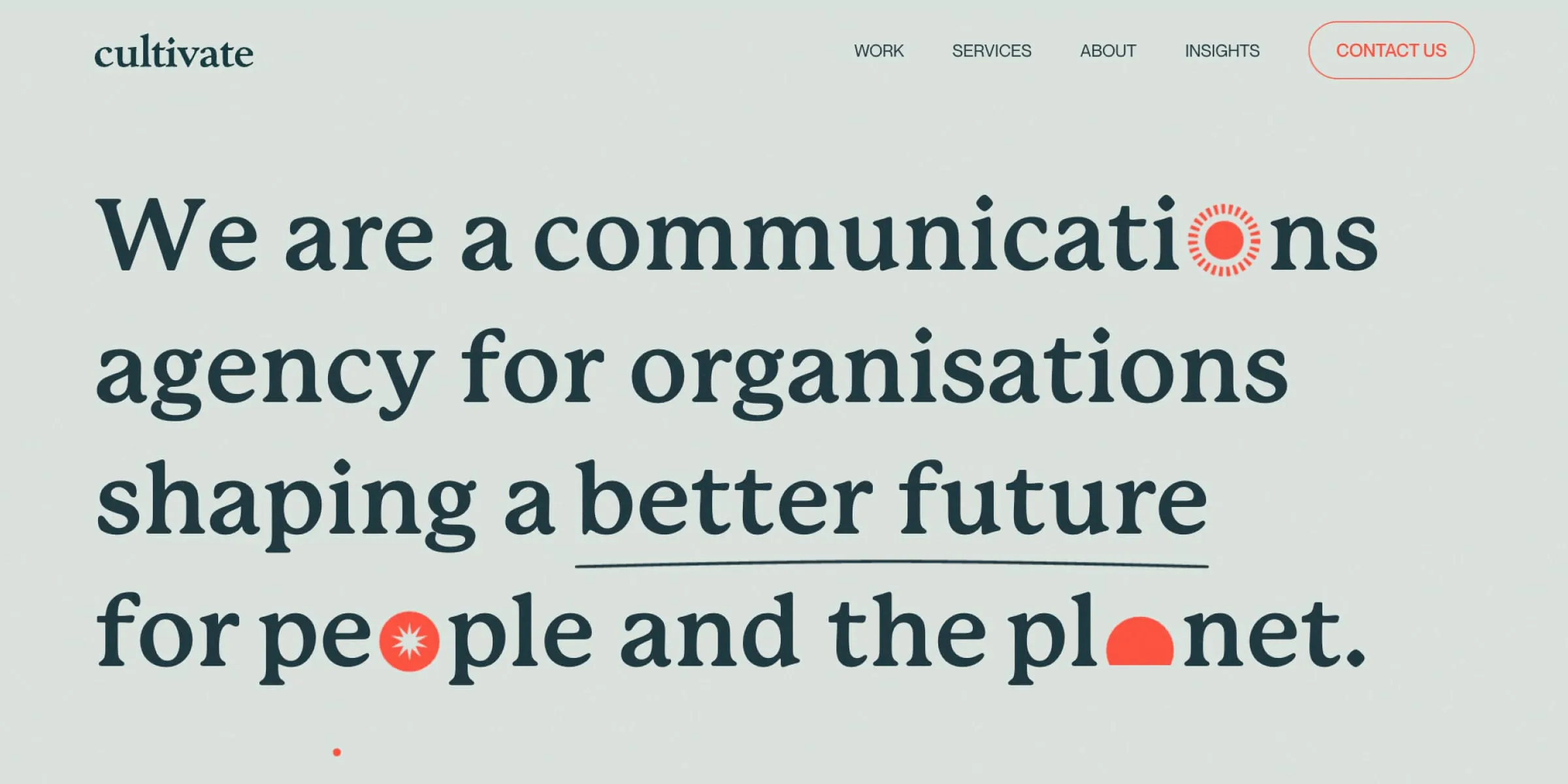 Cultivate Communications homepage