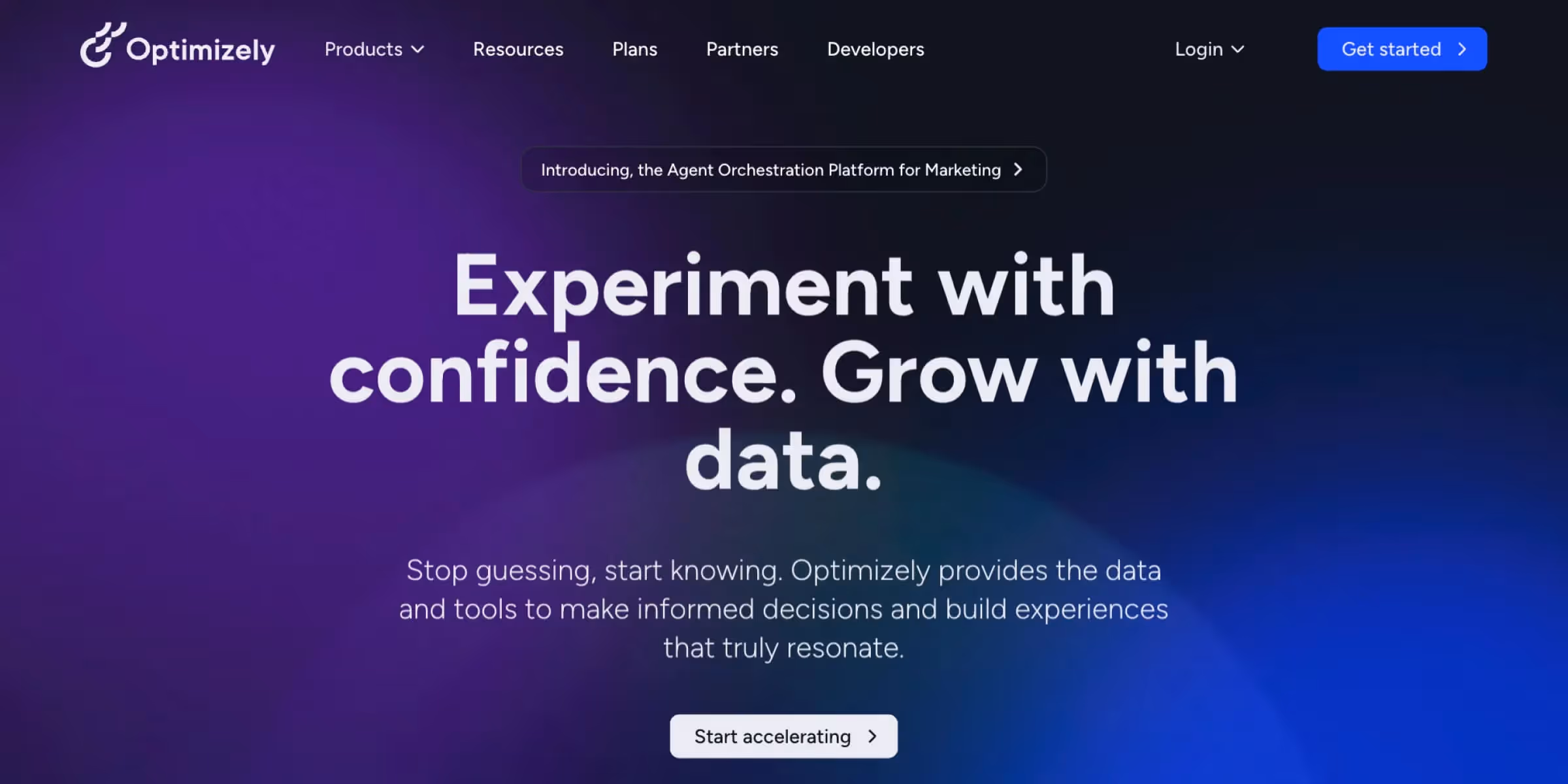 Optimizely homepage