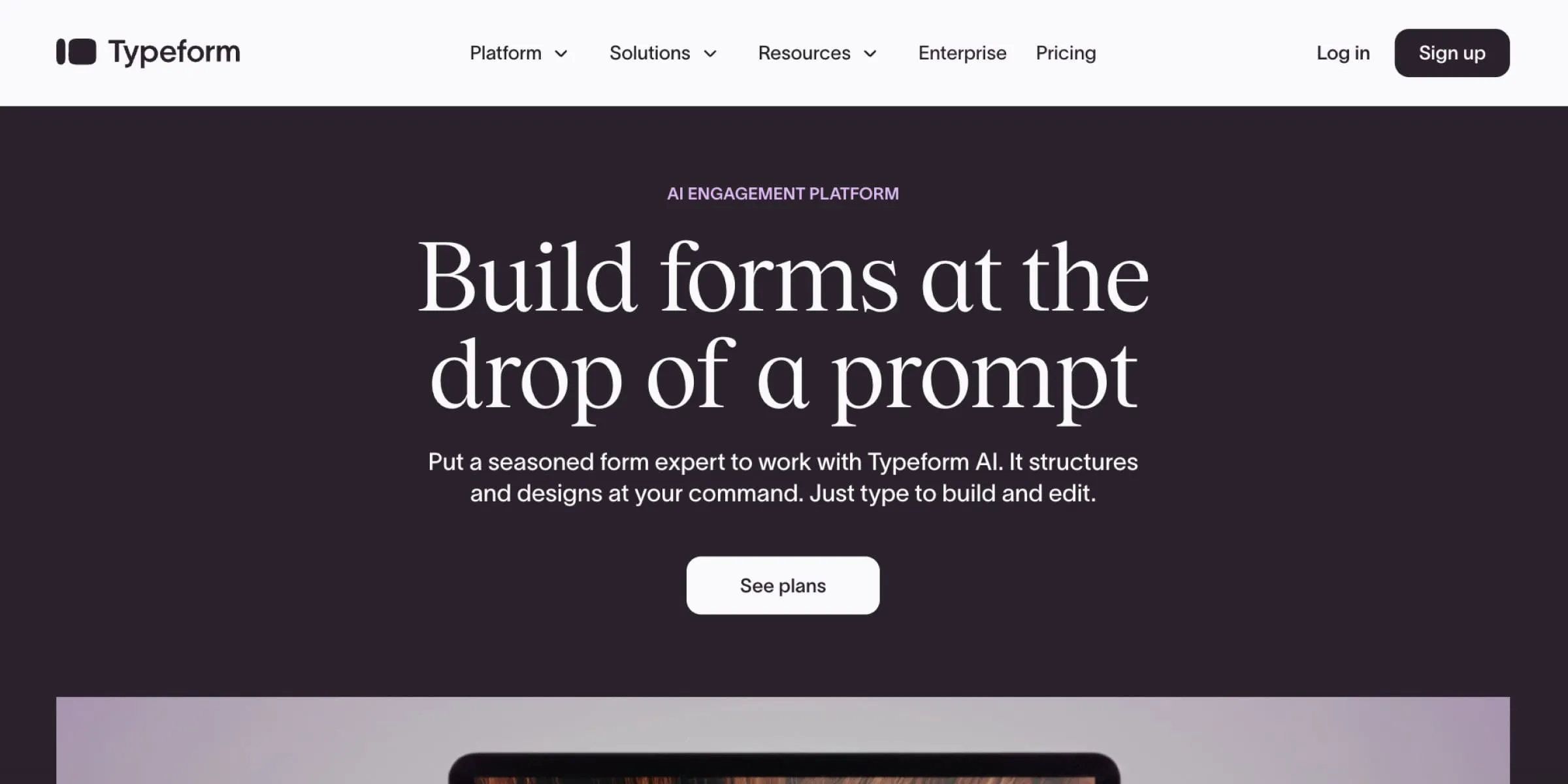 Typeform omepage