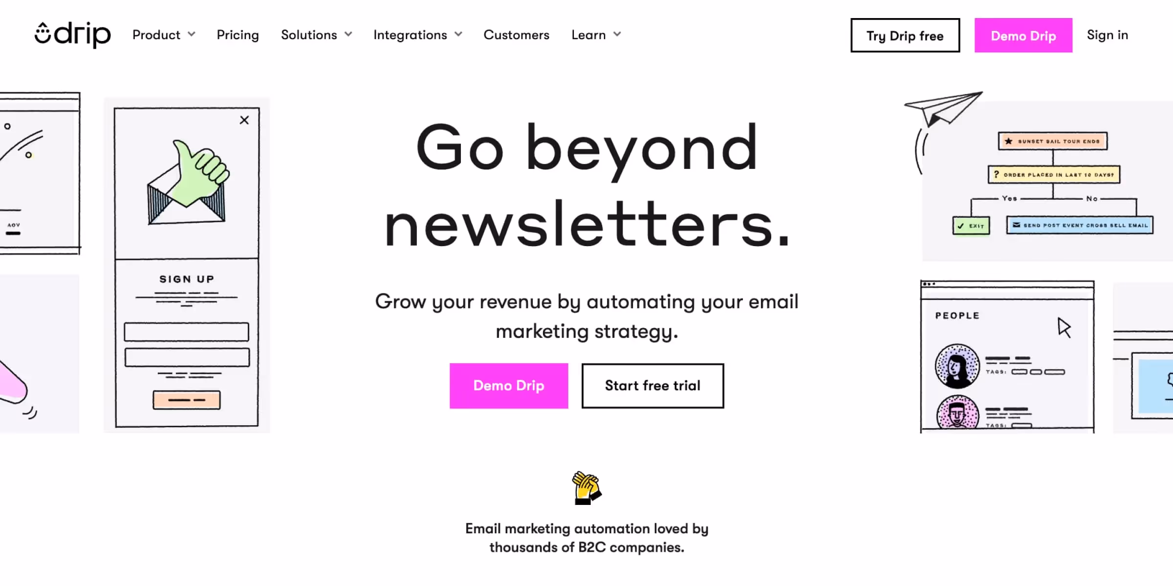 Drip homepage
