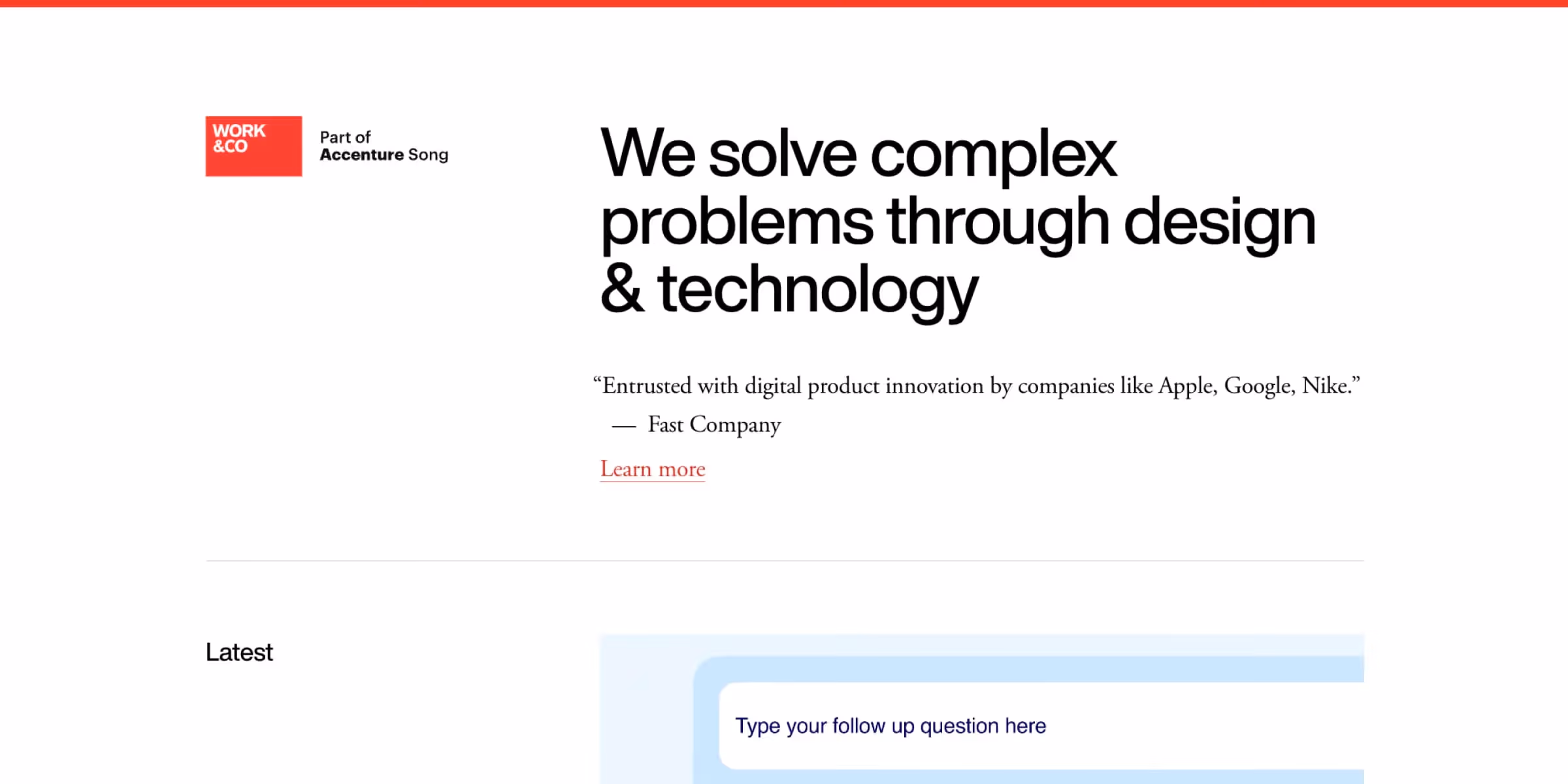 Work & Co homepage