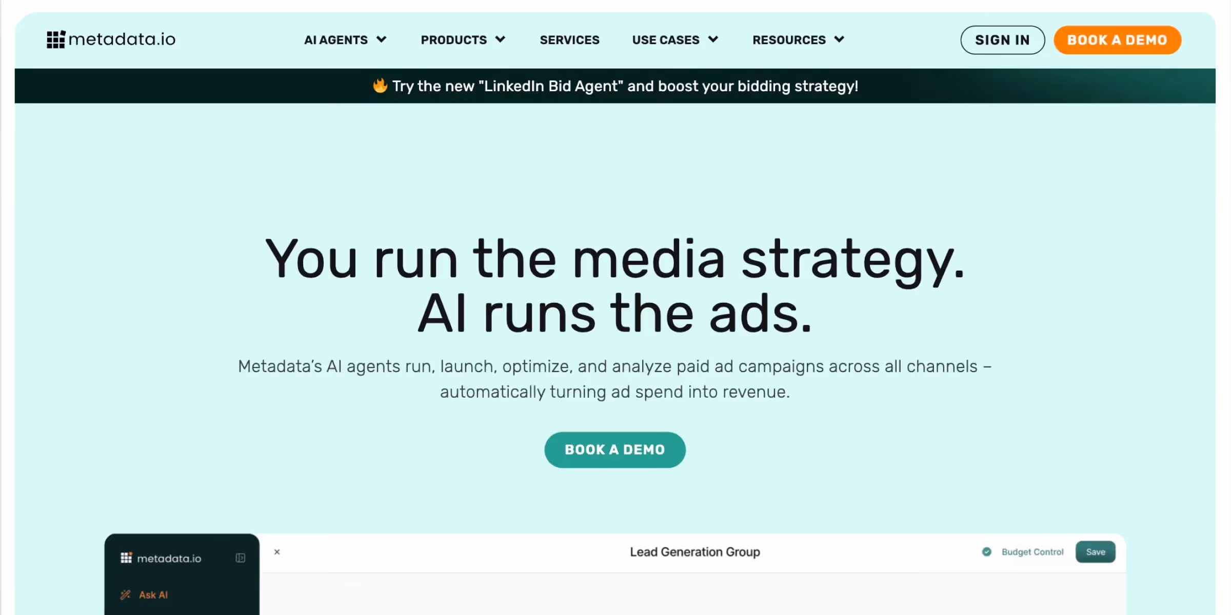 Metadata homepage