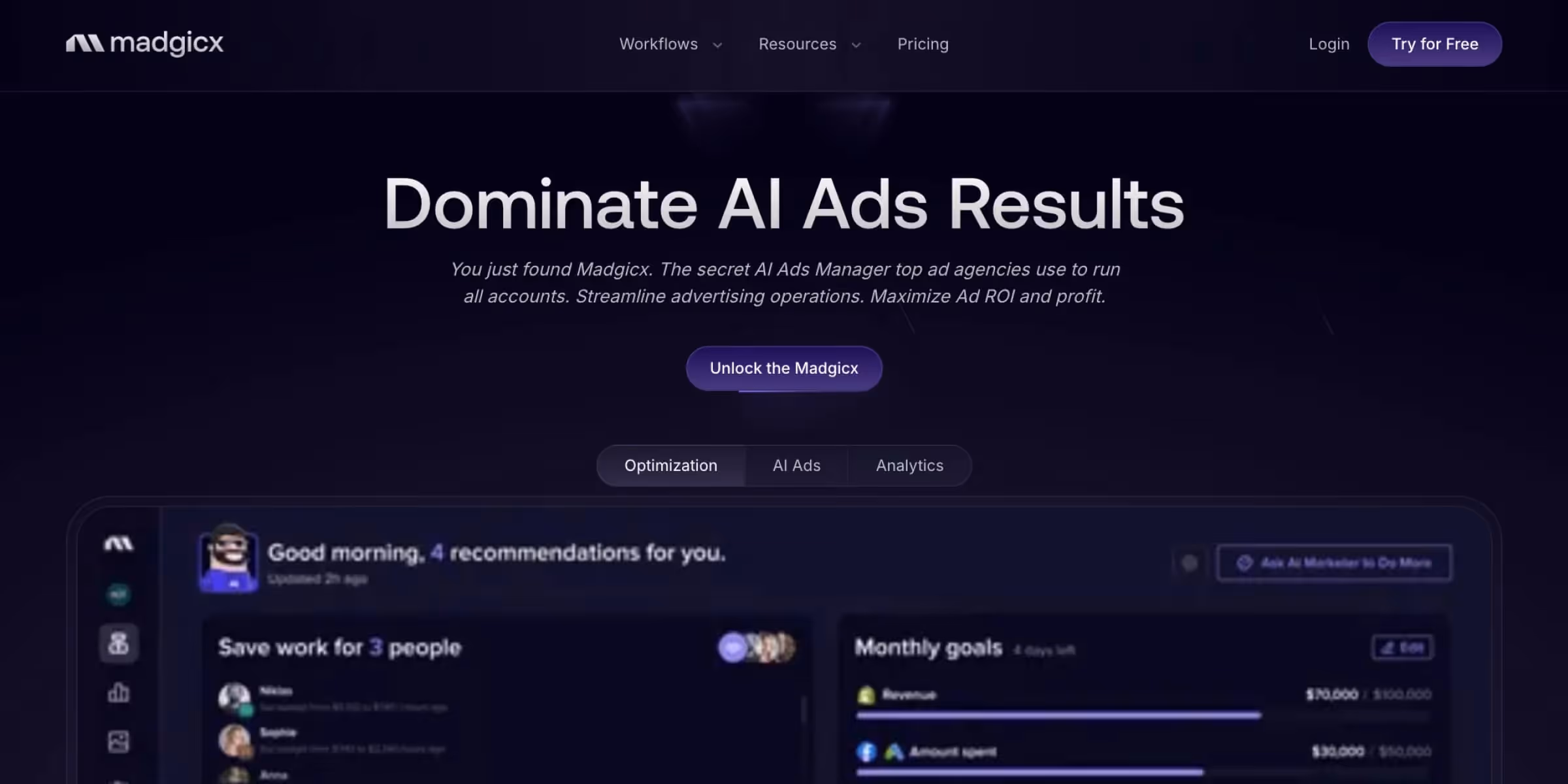 Madgicx homepage