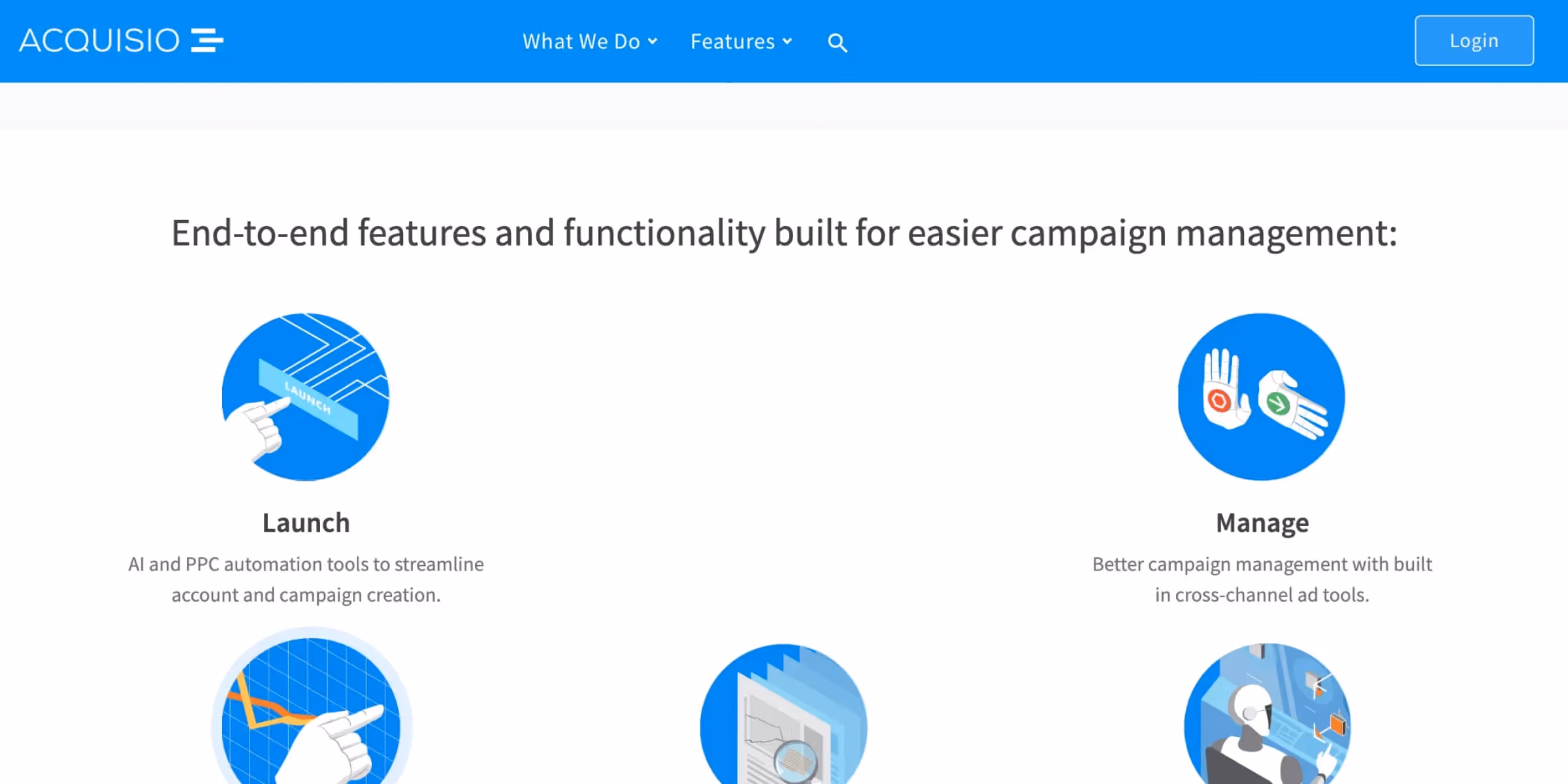 Acquisio homepage