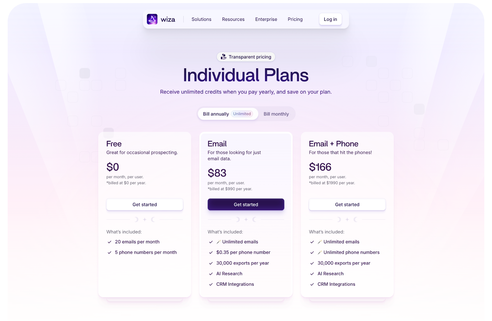 Wiza tool homepage screenshot