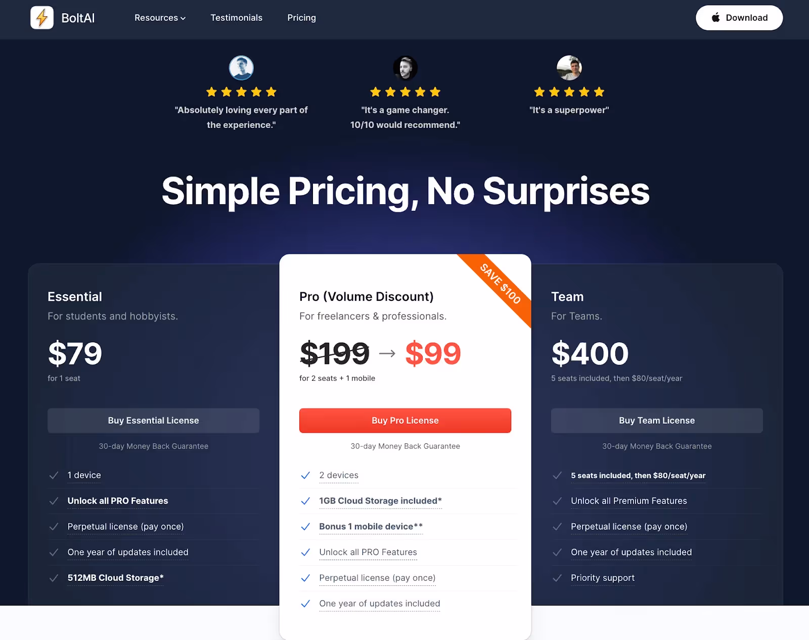 BoltAI website screenshot