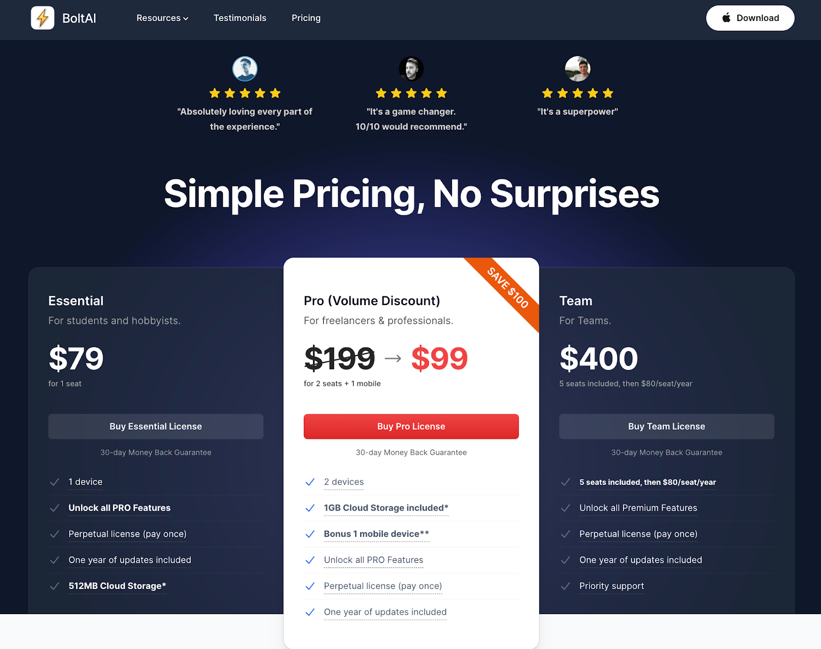 BoltAI website screenshot