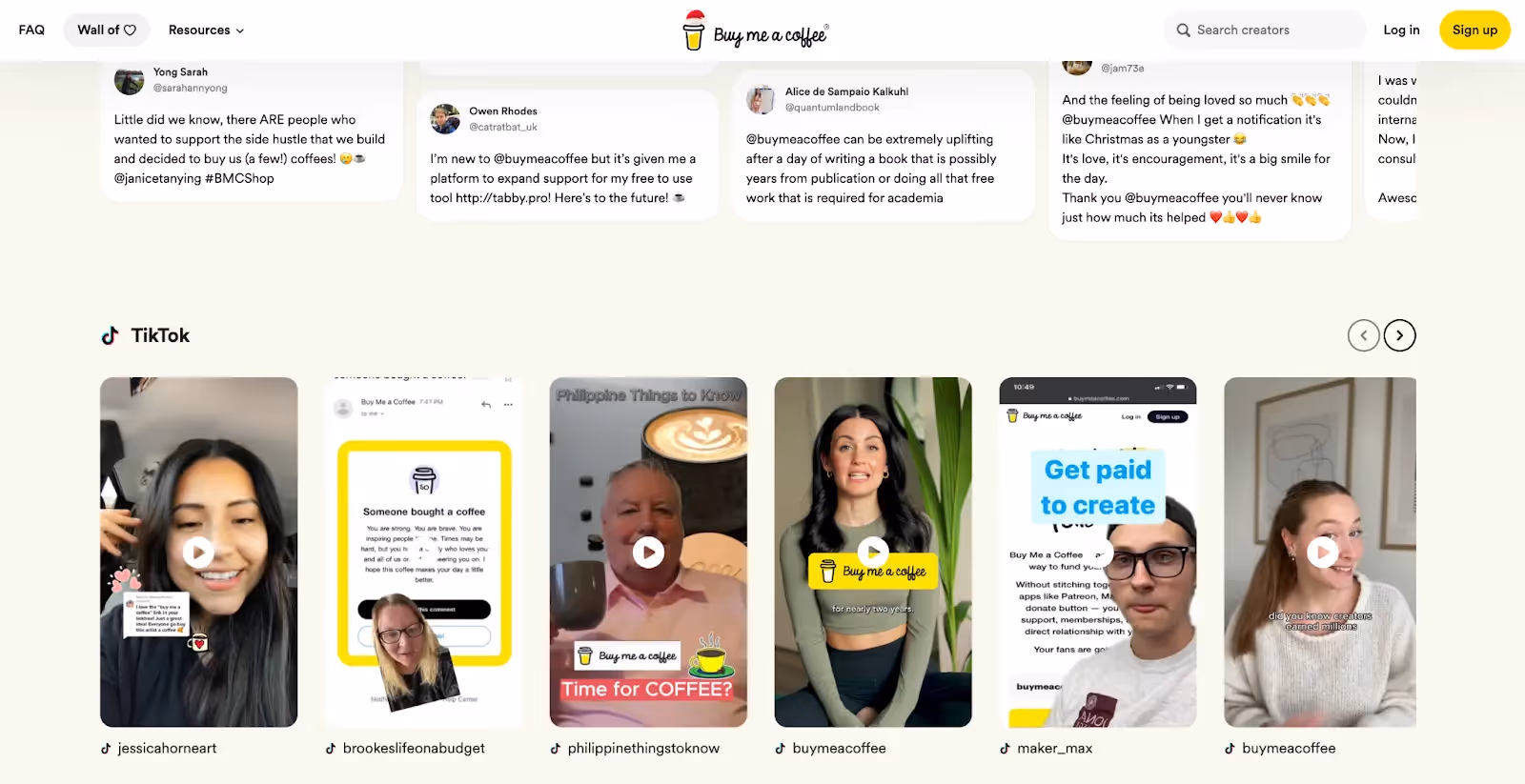 Buy Me a Coffee - website screenshot