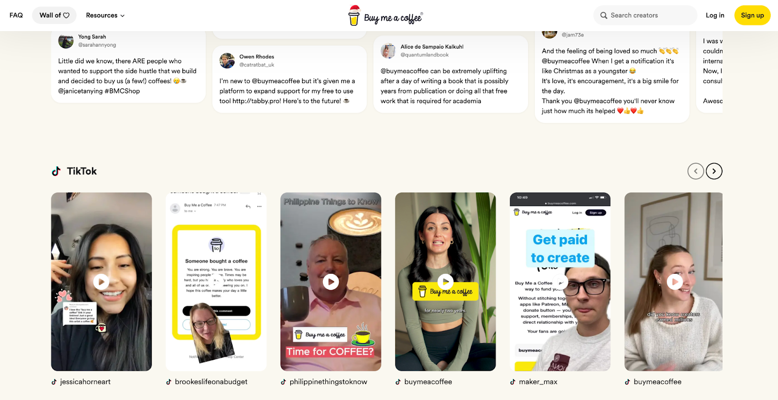 Buy Me a Coffee - website screenshot