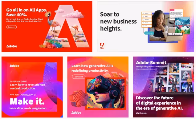 Best 10 Google Display Ads Examples for SaaS & Tech - Adobe example 1
