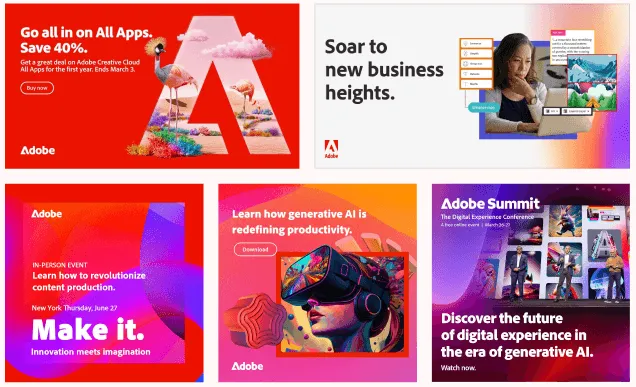 Best 10 Google Display Ads Examples for SaaS & Tech - Adobe example 1