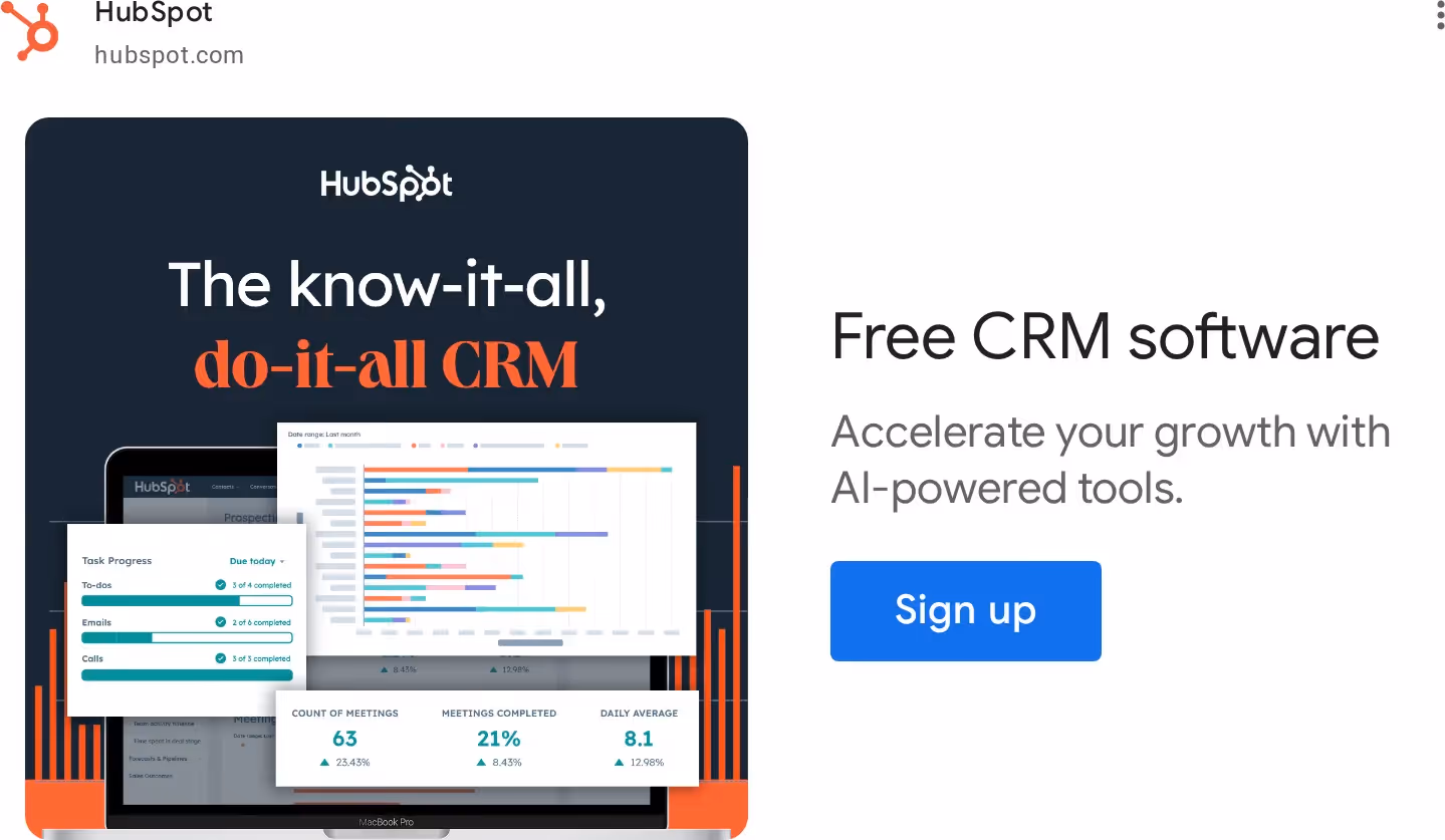 Best 10 Google Display Ads Examples for SaaS & Tech - HubSpot example