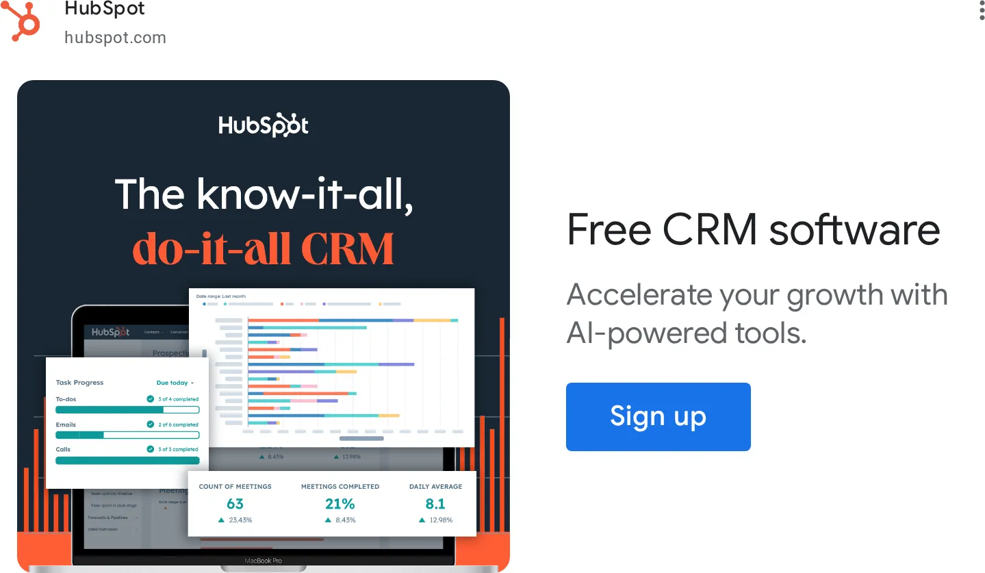 Best 10 Google Display Ads Examples for SaaS & Tech - HubSpot example