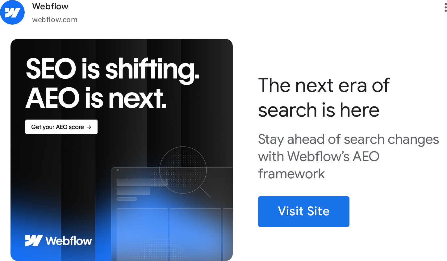 Best 10 Google Display Ads Examples for SaaS & Tech - Webflow example