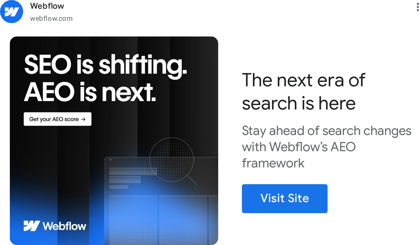 Best 10 Google Display Ads Examples for SaaS & Tech - Webflow example
