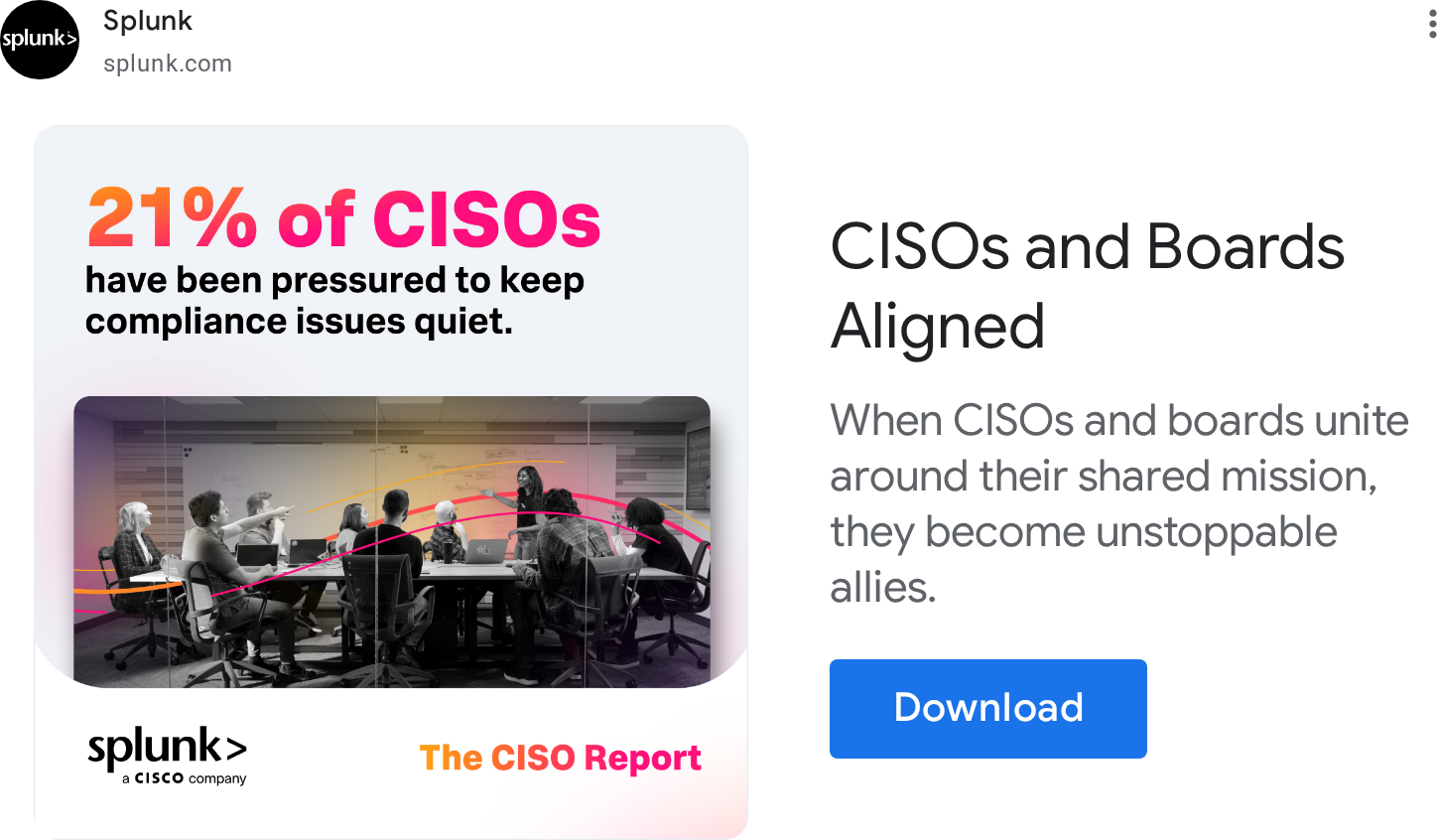 Best 10 Google Display Ads Examples for SaaS & Tech - Splunk example 1