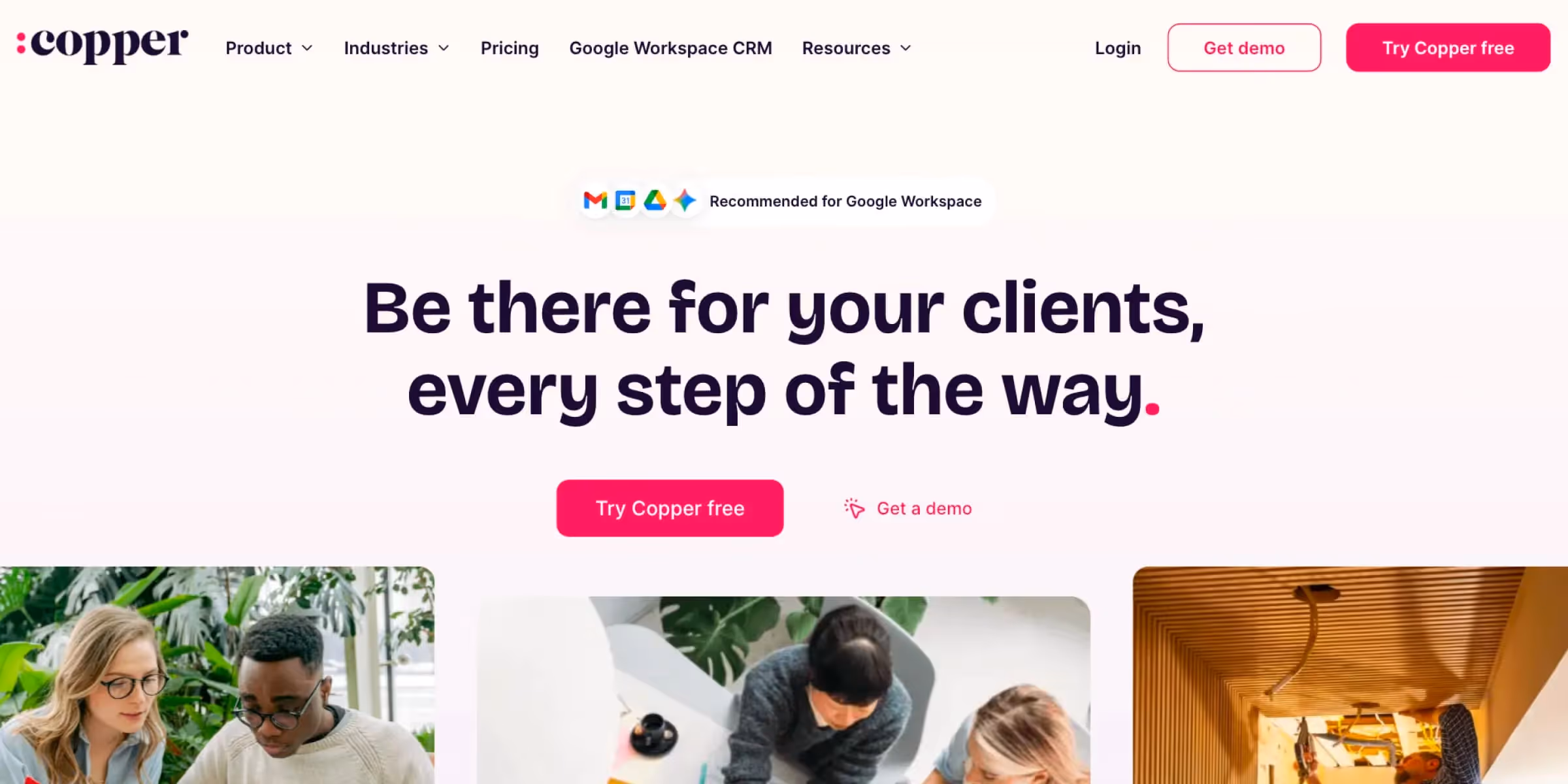 Copper CRM homepage