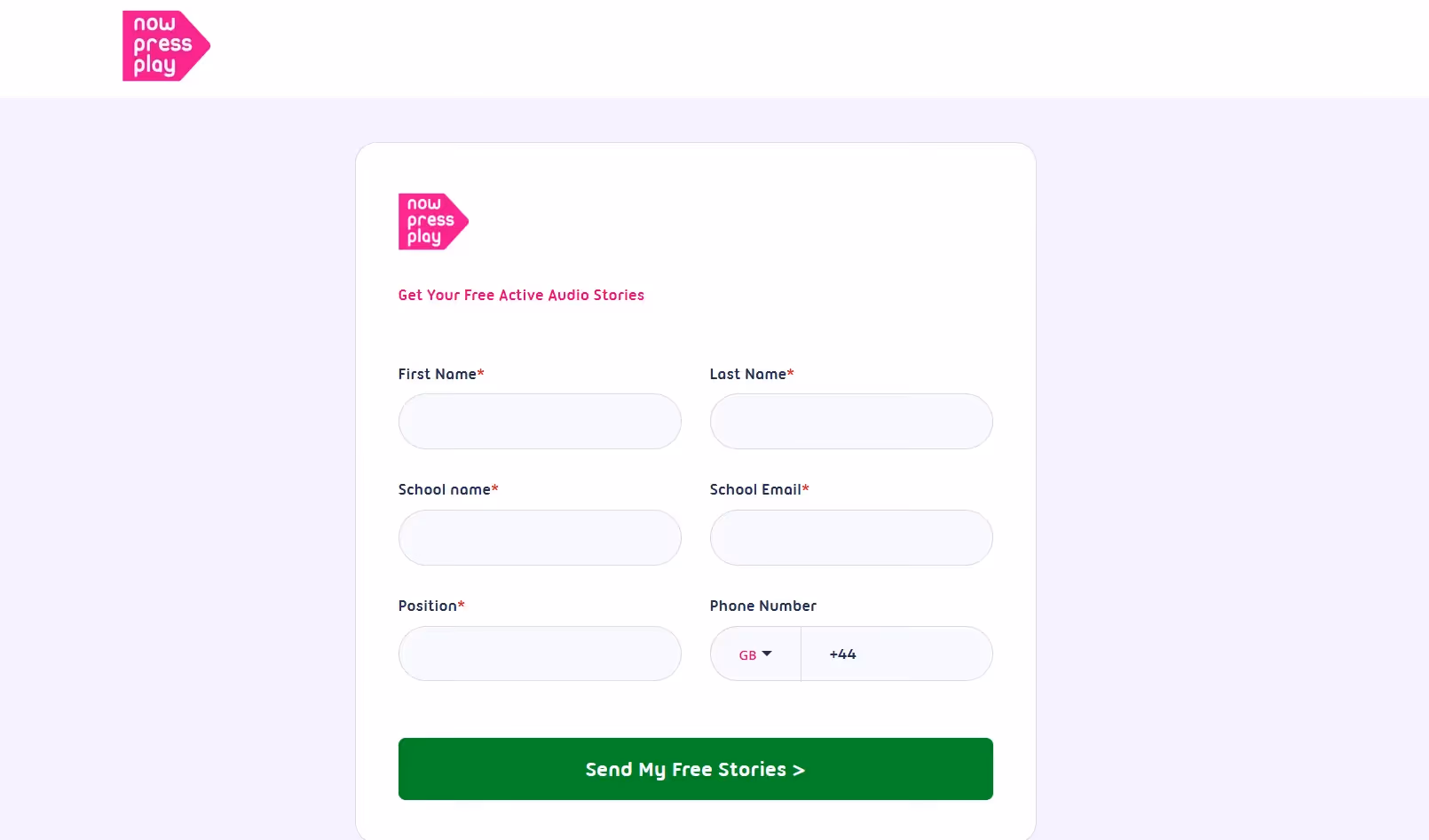 Lead form using Hubspot for Now Press Play