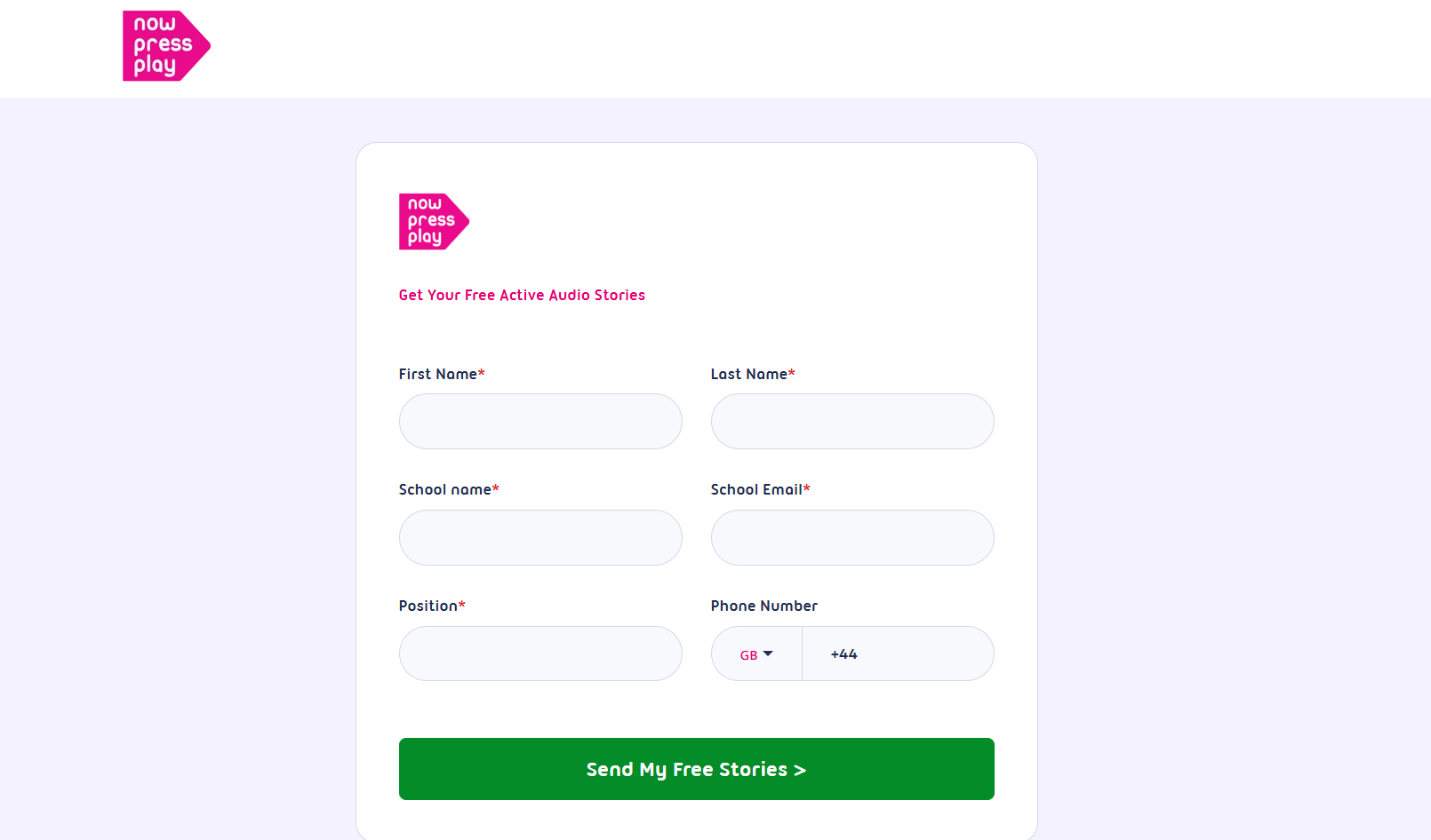 Lead form using Hubspot for Now Press Play