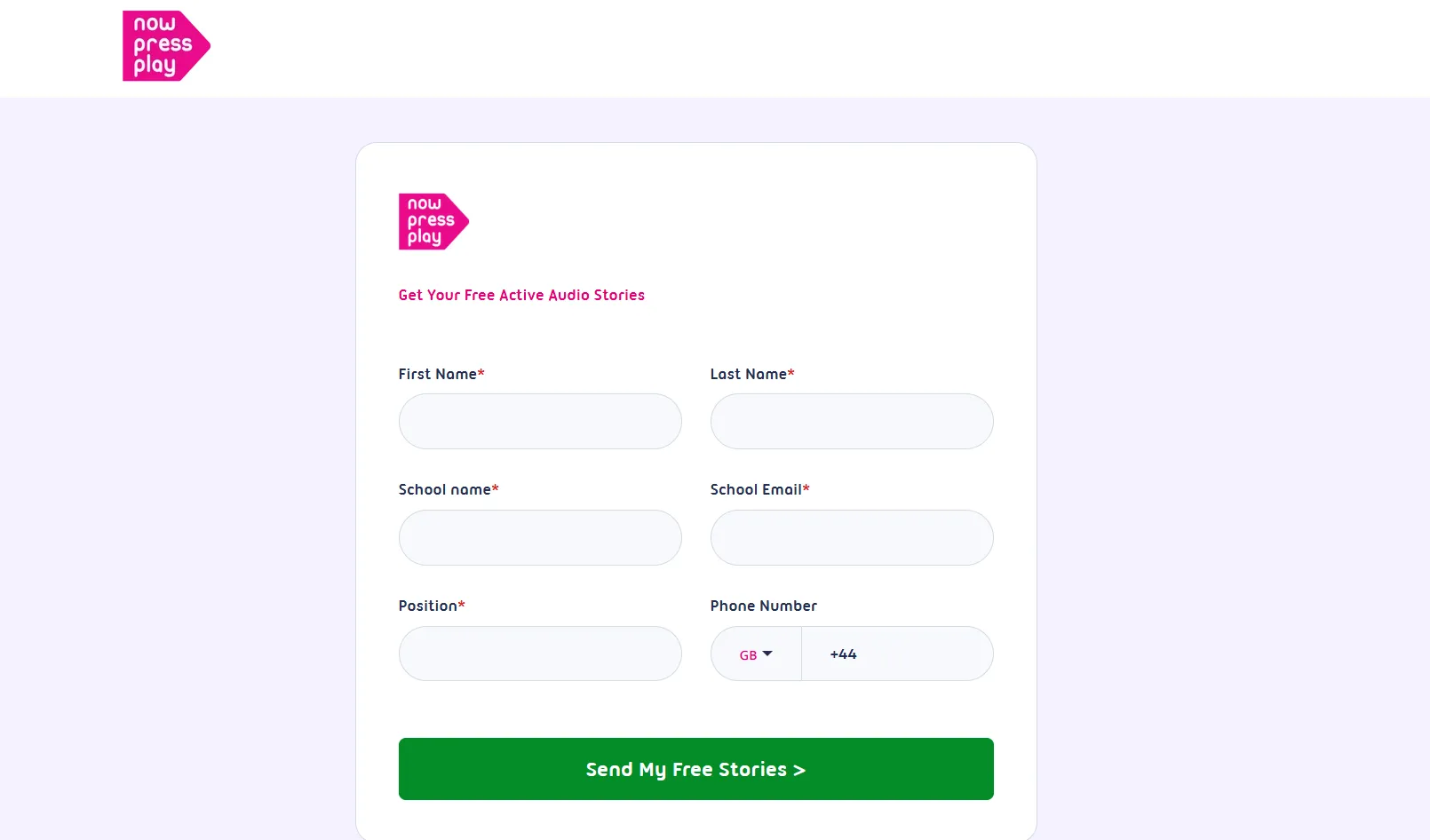 Lead form using Hubspot for Now Press Play