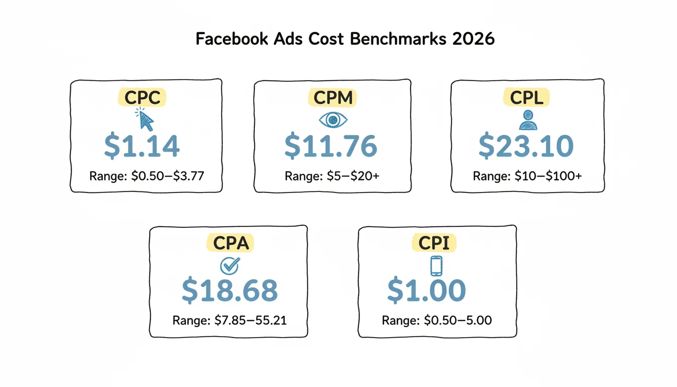 Facebook Ads Cost Benchmarks 2026