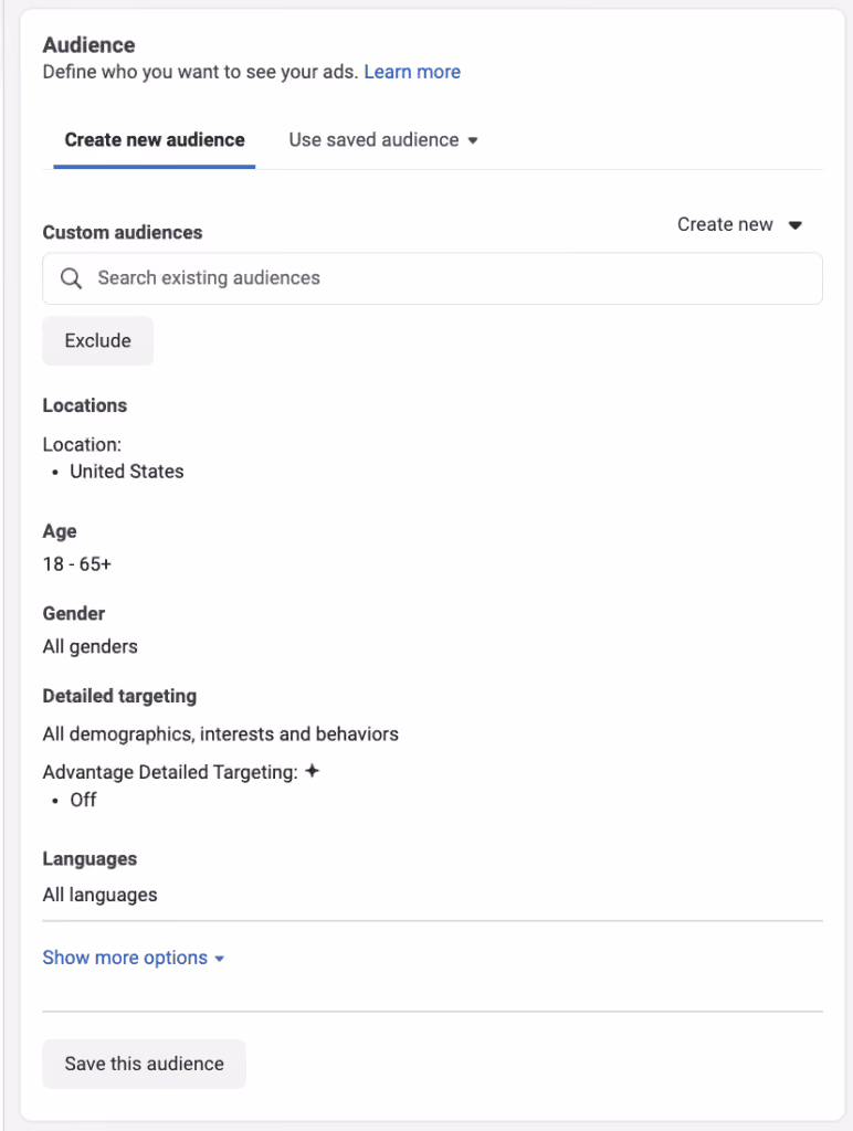 Audience Testing on Facebook