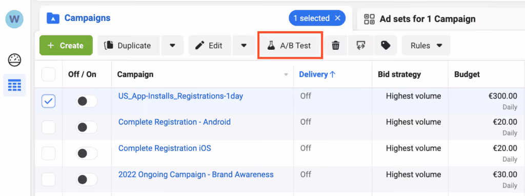 Facebook A/B Tests Details