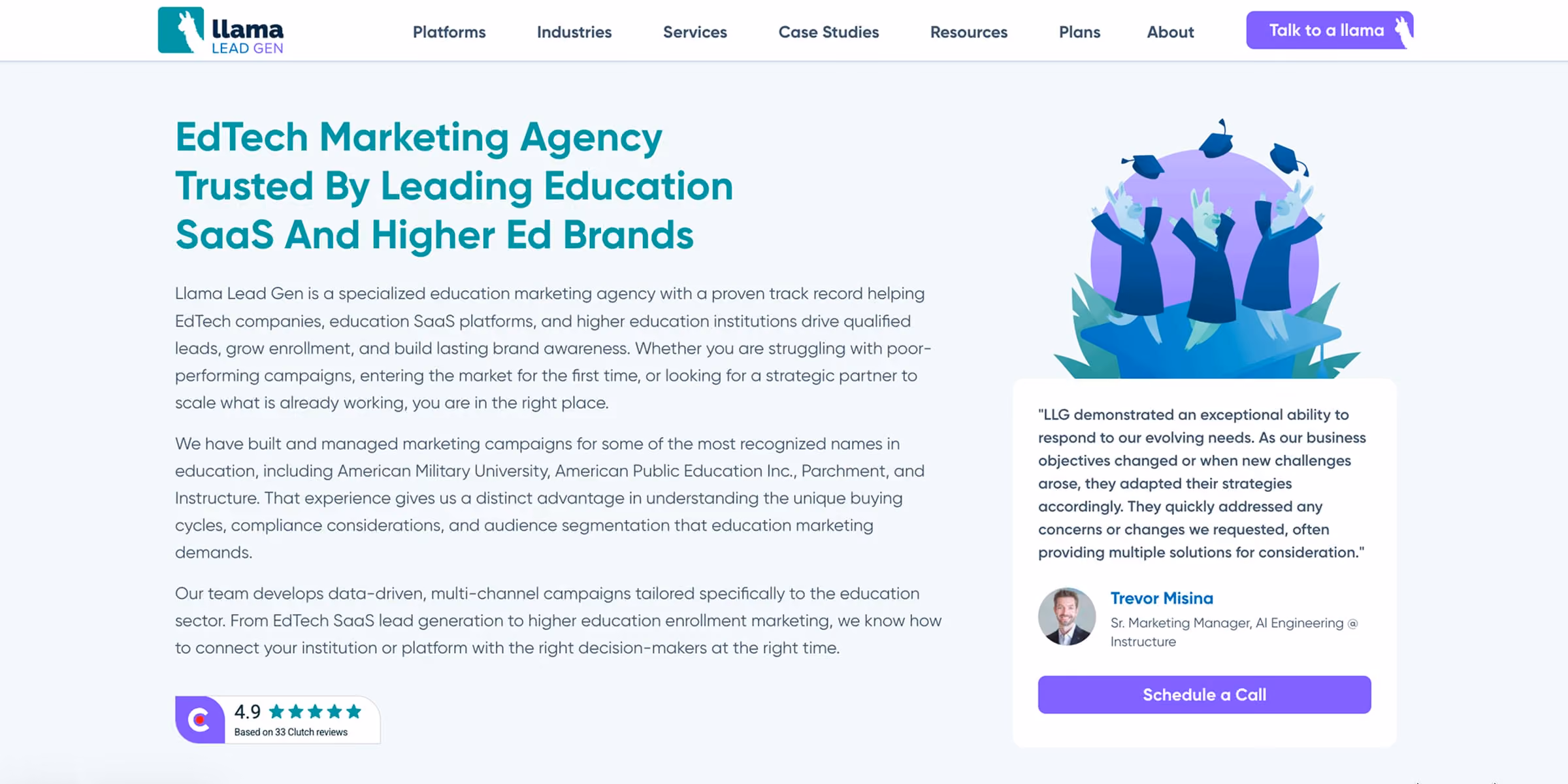 Llama Lead Gen - Edtech Marketing Agency 