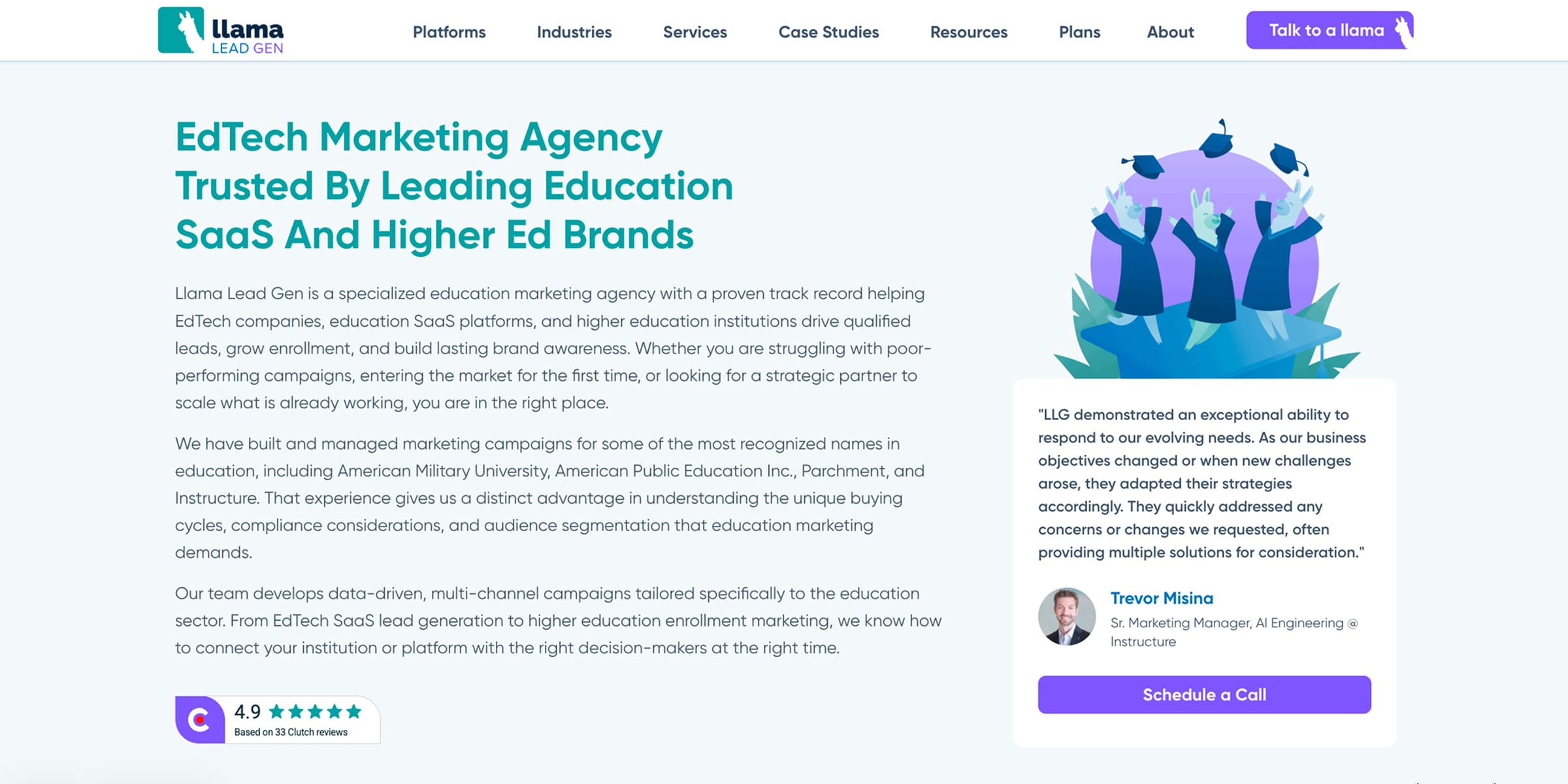 Llama Lead Gen - Edtech Marketing Agency 