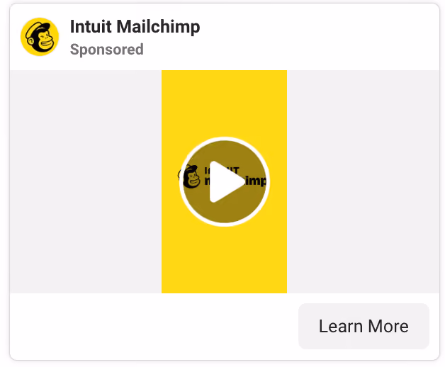 Mailchimp Facebook Ad Example