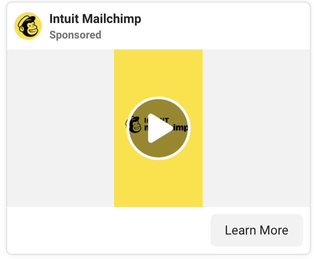 Mailchimp Facebook Ad Example 