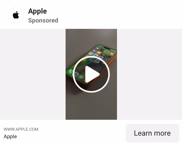 Apple Facebook Ad Example