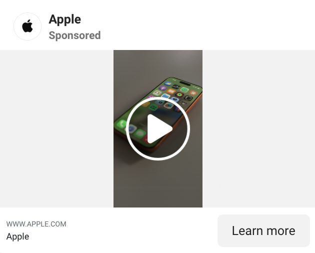Apple Facebook Ad Example