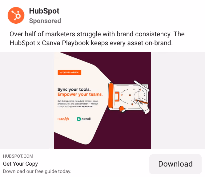 Hubspot Facebook Ad Example
