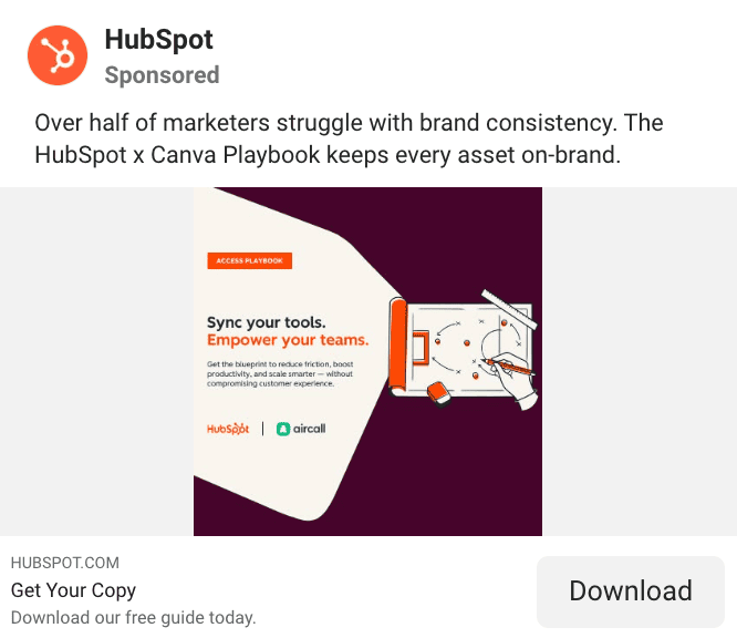 Hubspot Facebook Ad Example