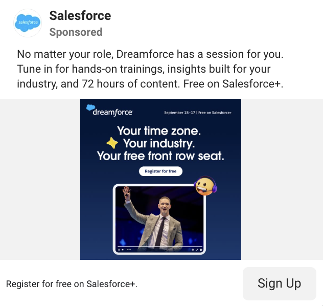 Salesforce Facebook Ad Example