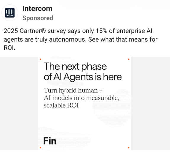 Intercom Facebook Ad Example