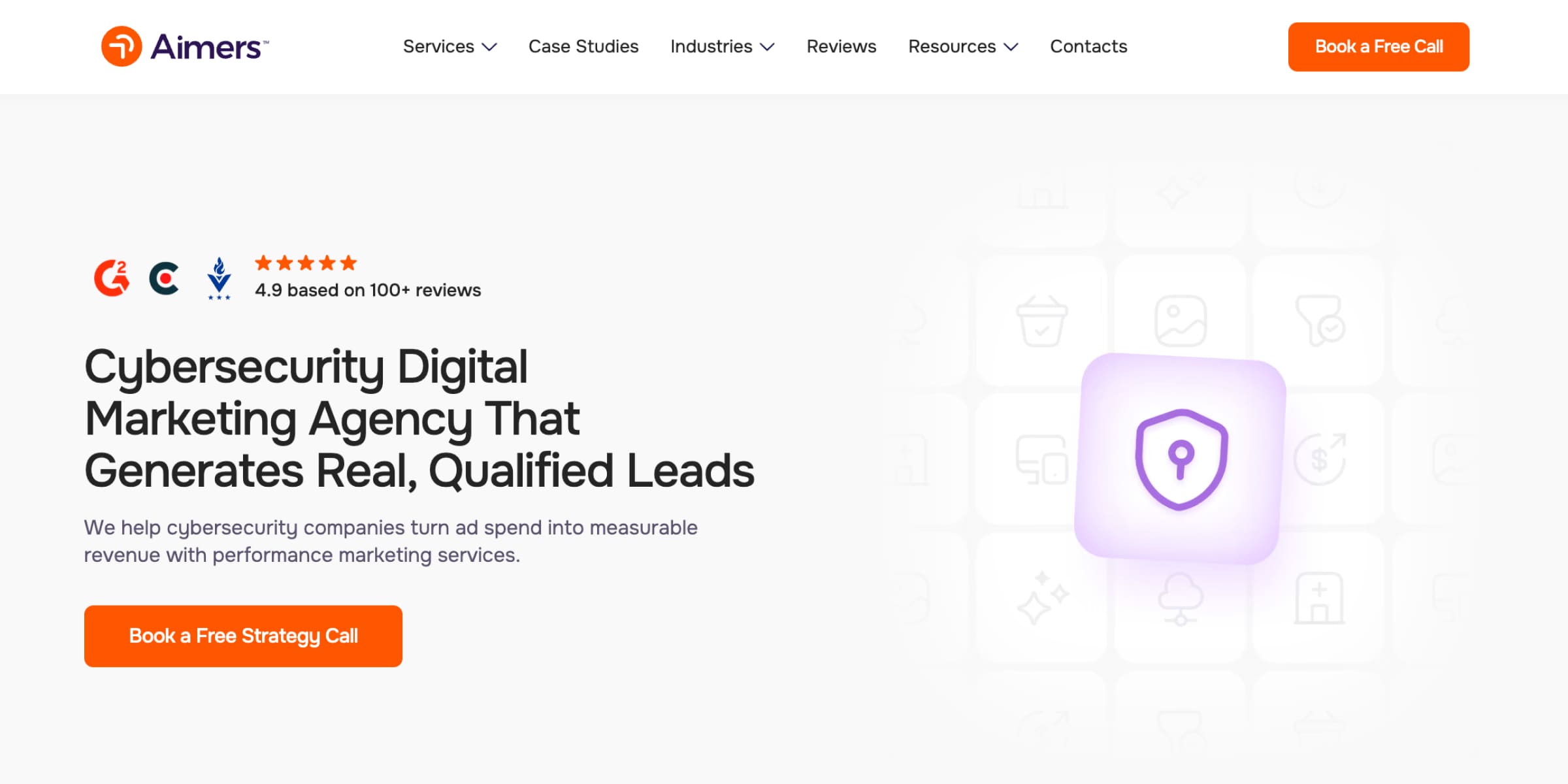 Aimers - Cybersecurity Digital Marketing Agency Landing Page