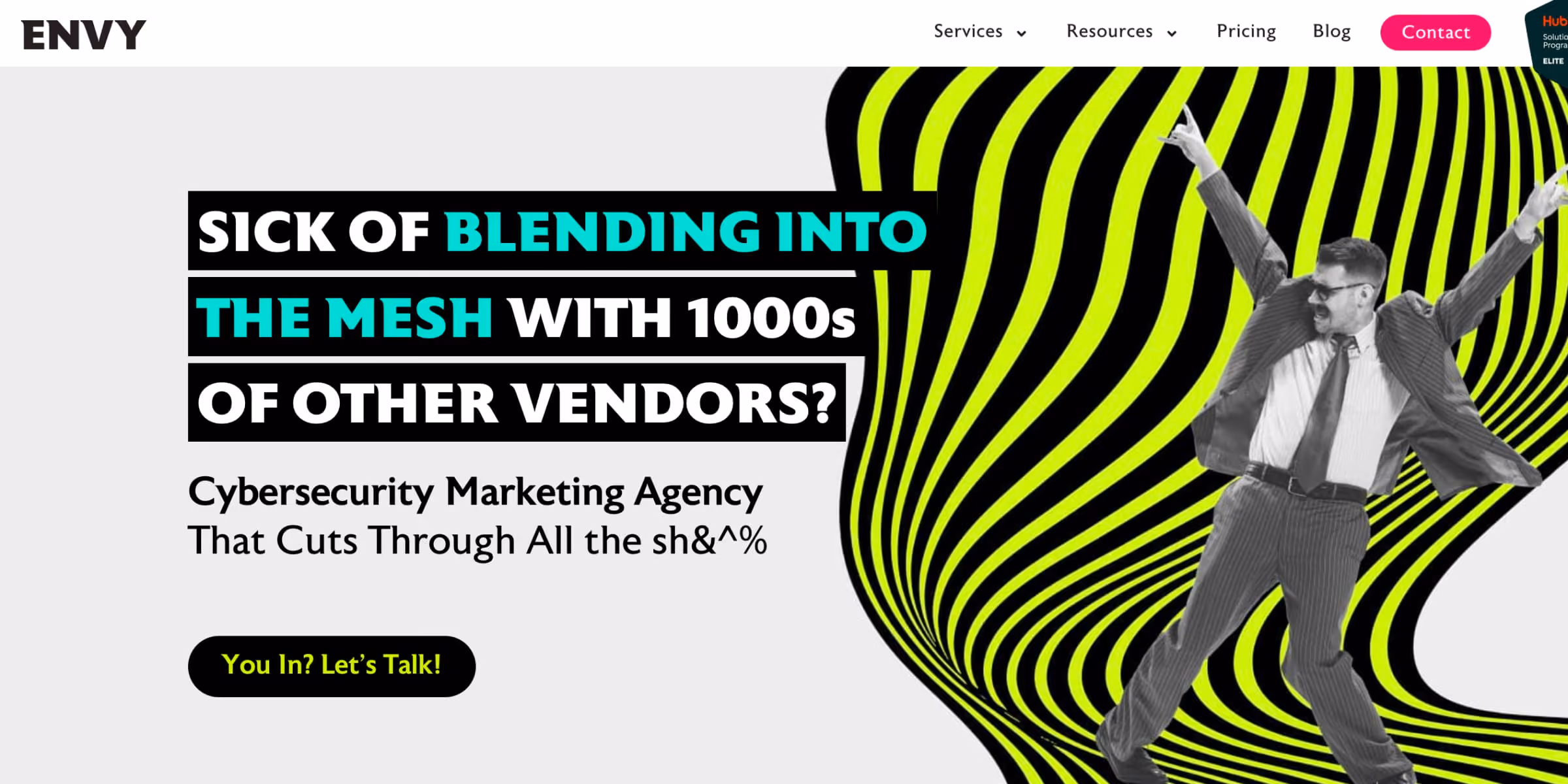 Envy Cybersecurity Marketing Agency Landing Page
